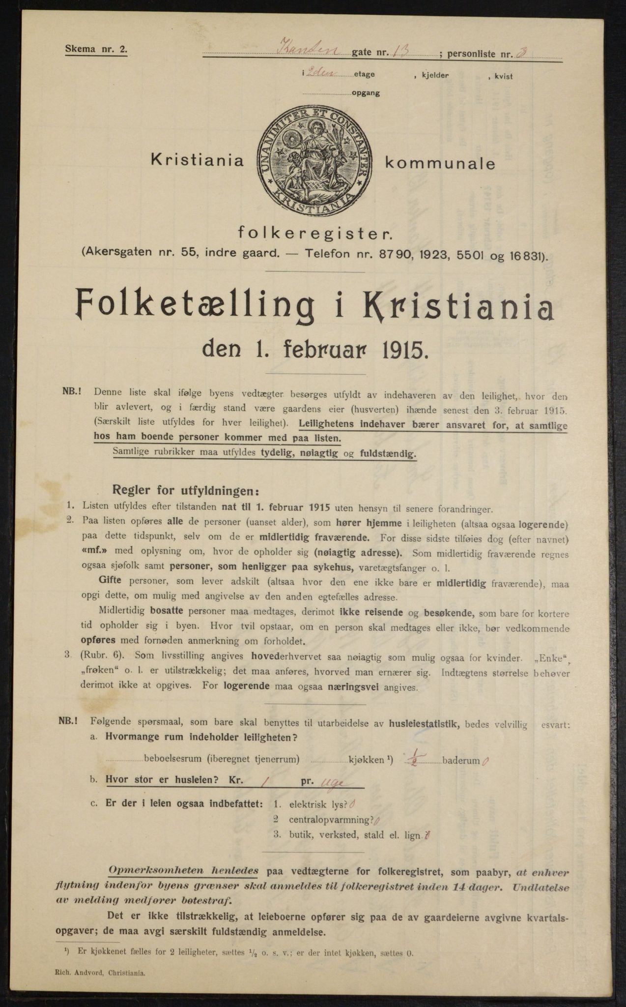 OBA, Municipal Census 1915 for Kristiania, 1915, p. 47765