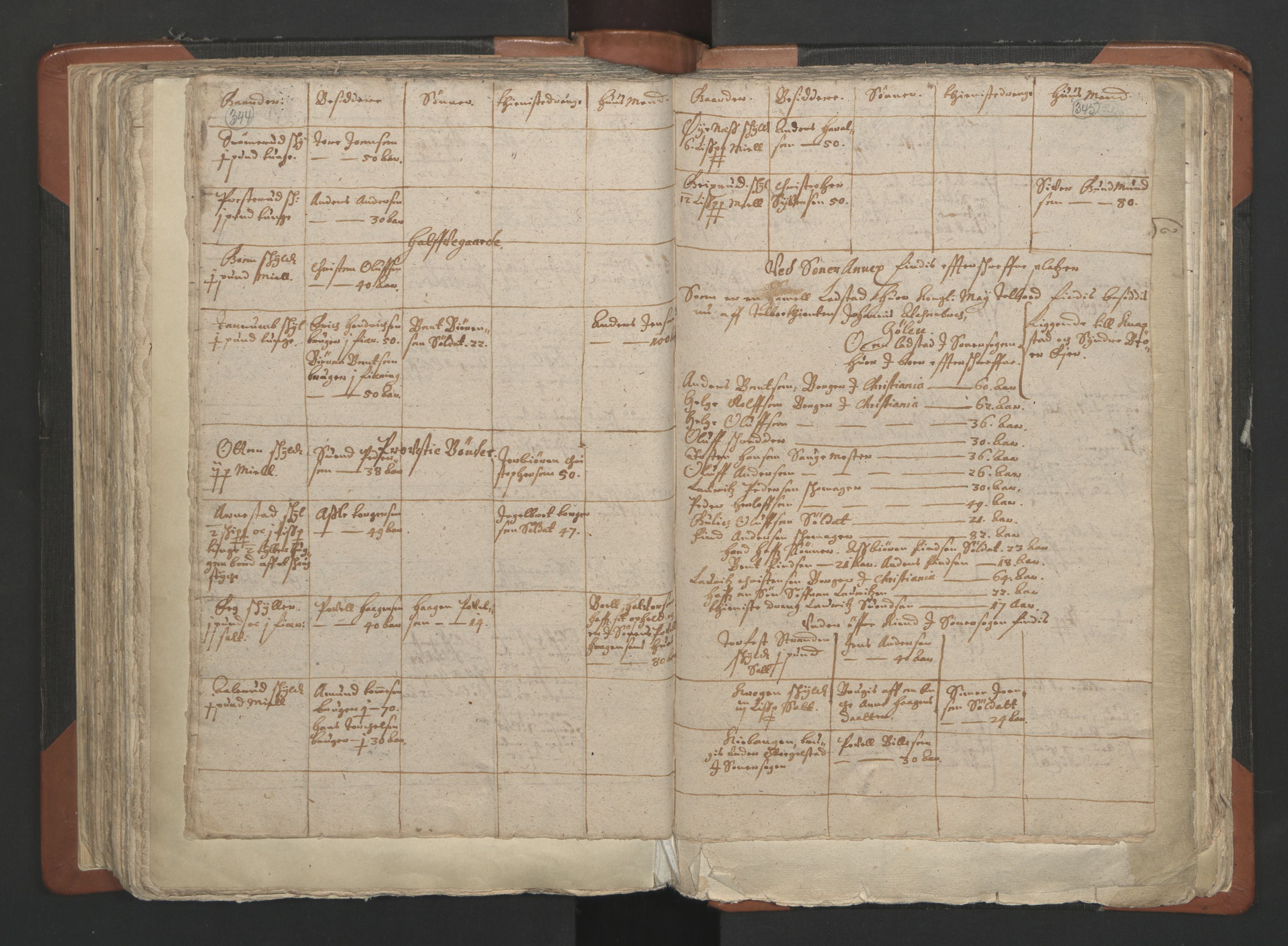 RA, Vicar's Census 1664-1666, no. 2: Øvre Borgesyssel deanery, 1664-1666, p. 344-345