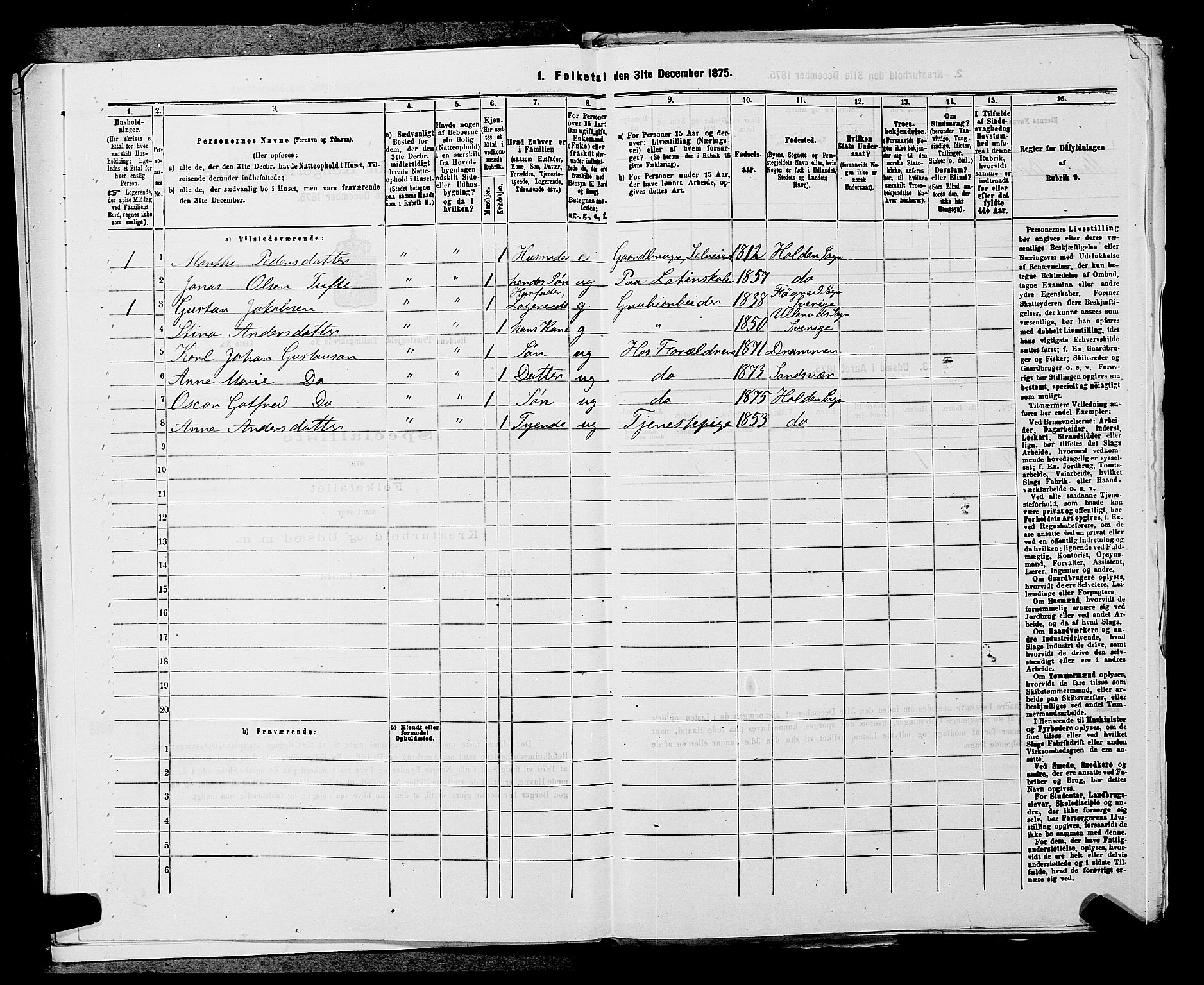 SAKO, 1875 census for 0819P Holla, 1875, p. 465