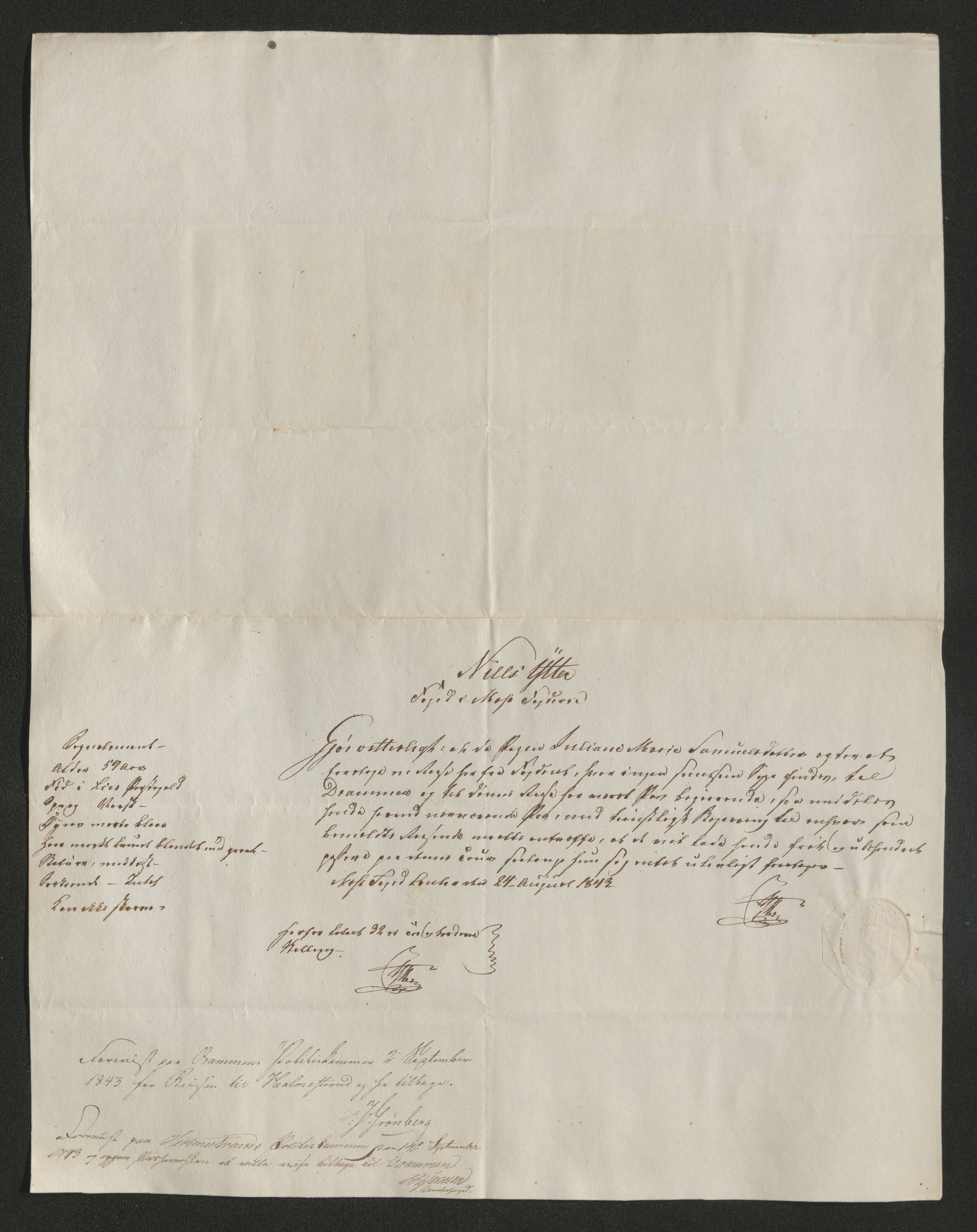 Drammen politikammer, SAKO/A-623/I/Ia/Iab/L0007: Innleverte pass, 1843-1844, p. 237