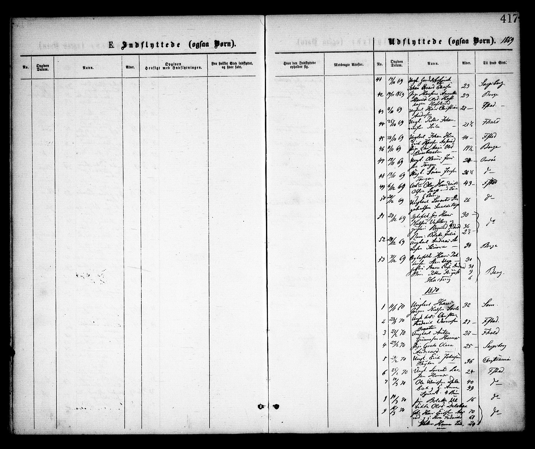 Skjeberg prestekontor Kirkebøker, SAO/A-10923/F/Fa/L0008: Parish register (official) no. I 8, 1869-1885, p. 417