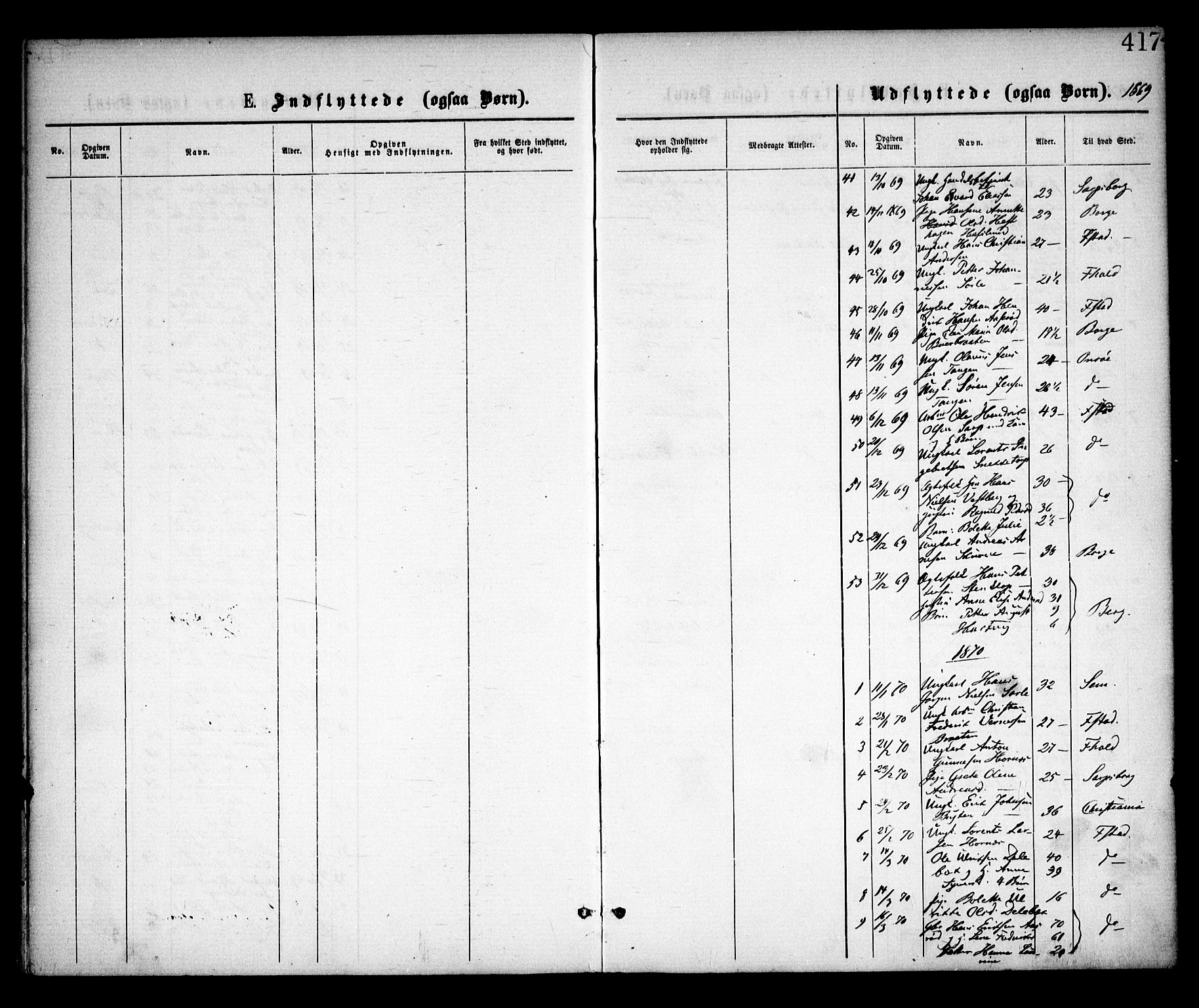 Skjeberg prestekontor Kirkebøker, AV/SAO-A-10923/F/Fa/L0008: Parish register (official) no. I 8, 1869-1885, p. 417