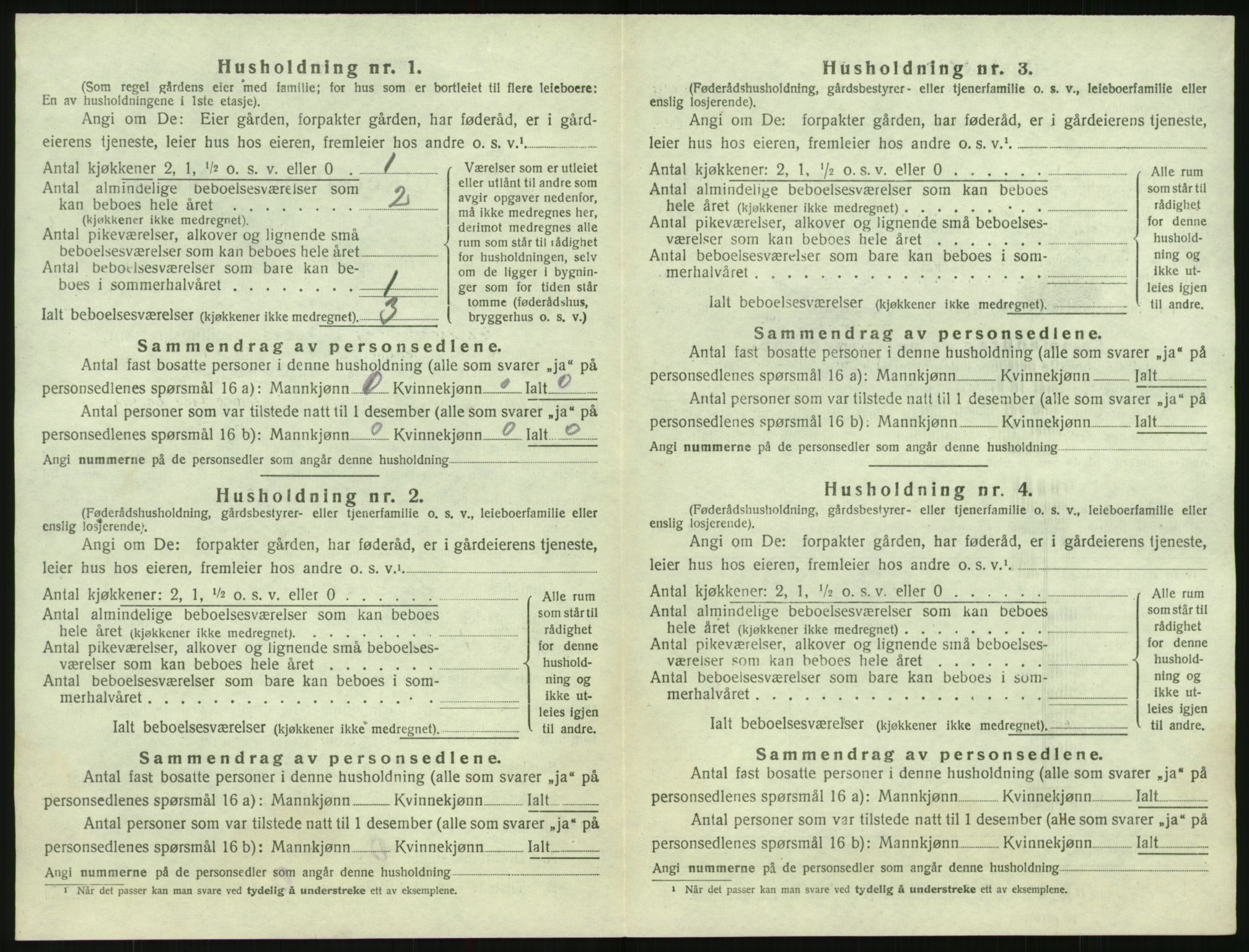 SAK, 1920 census for Hornnes, 1920, p. 534