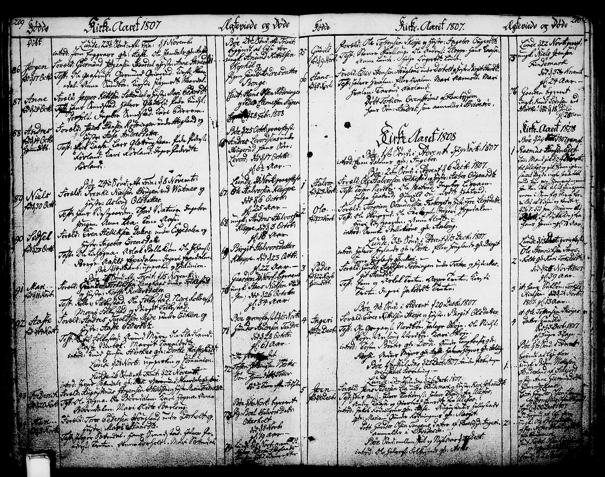 Bø kirkebøker, SAKO/A-257/F/Fa/L0005: Parish register (official) no. 5, 1785-1815, p. 209-210