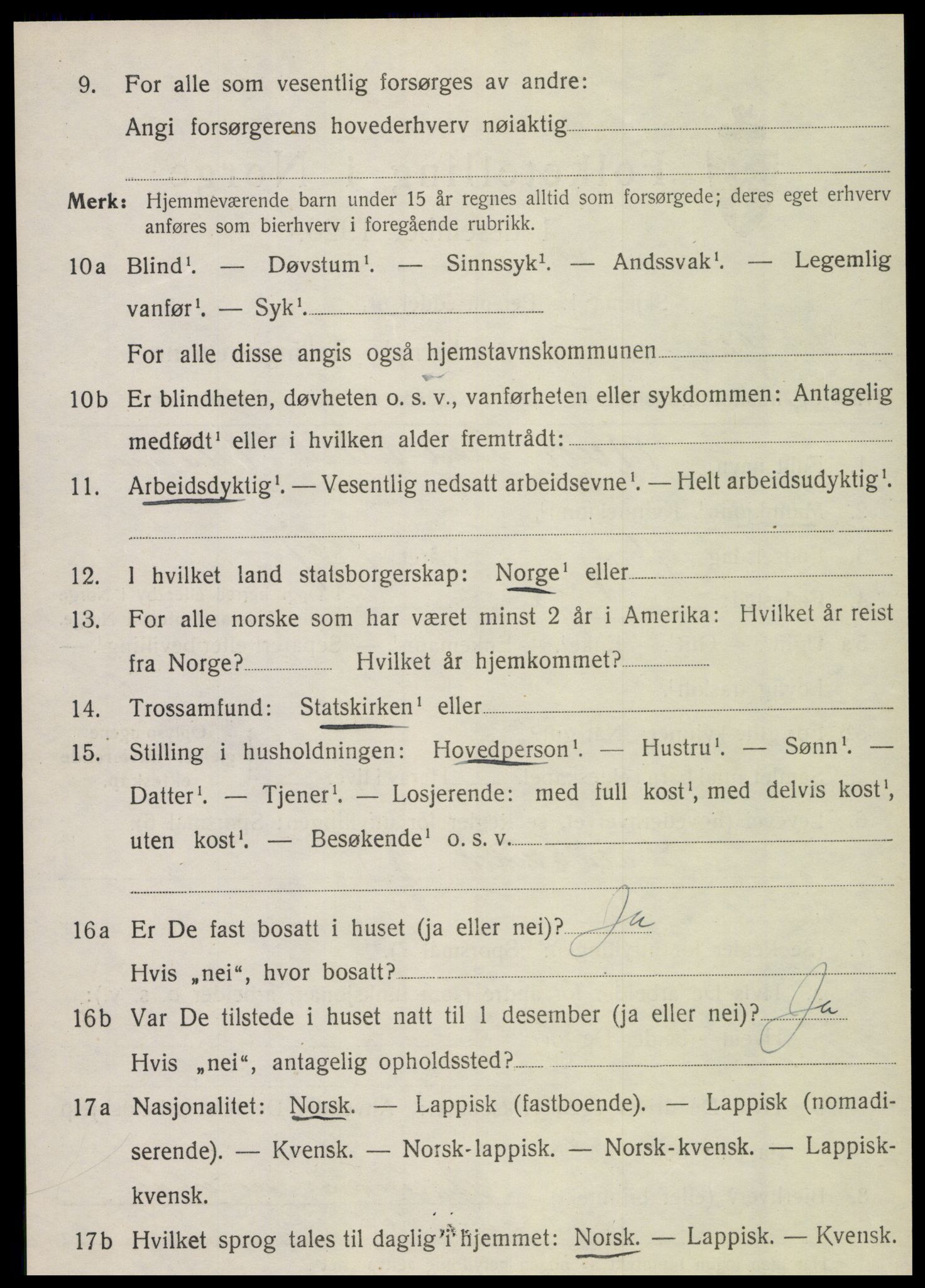 SAT, 1920 census for Vega, 1920, p. 4576