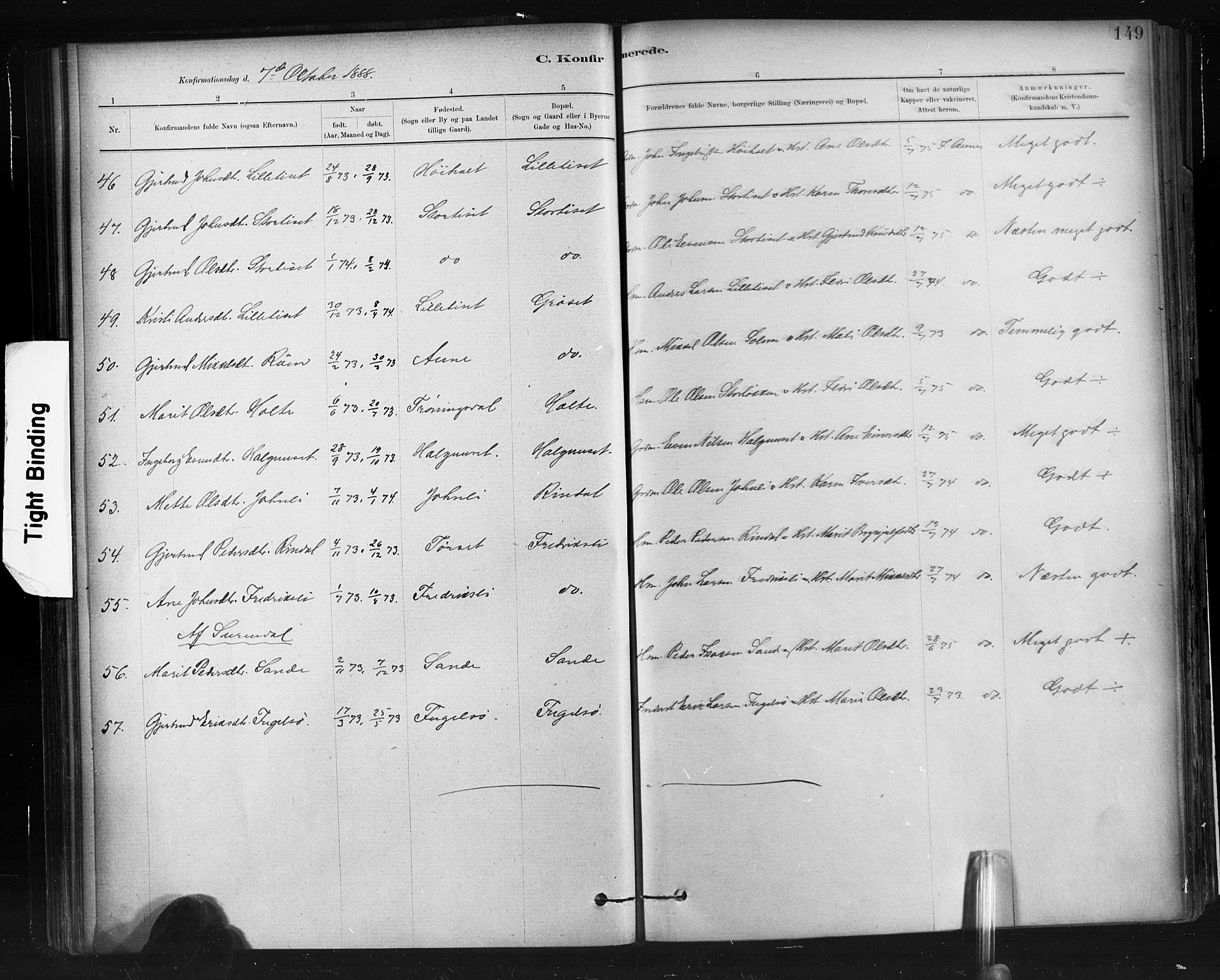 Ministerialprotokoller, klokkerbøker og fødselsregistre - Møre og Romsdal, AV/SAT-A-1454/598/L1069: Parish register (official) no. 598A03, 1882-1895, p. 149