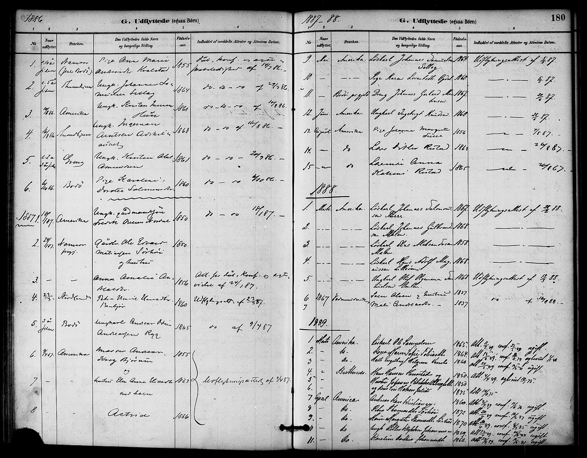 Ministerialprotokoller, klokkerbøker og fødselsregistre - Nord-Trøndelag, SAT/A-1458/766/L0563: Parish register (official) no. 767A01, 1881-1899, p. 180
