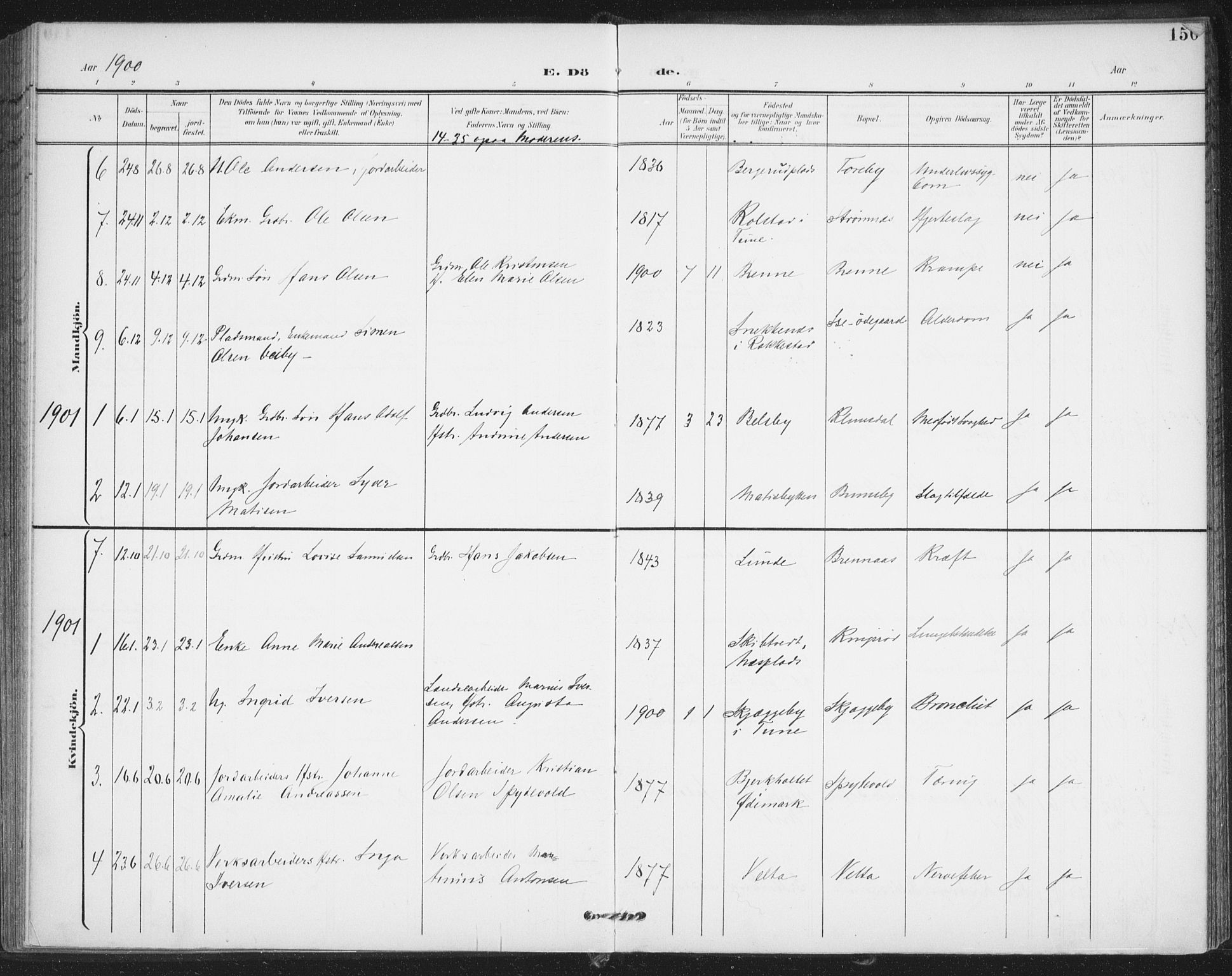 Varteig prestekontor Kirkebøker, SAO/A-10447a/F/Fa/L0003: Parish register (official) no. 3, 1899-1919, p. 150
