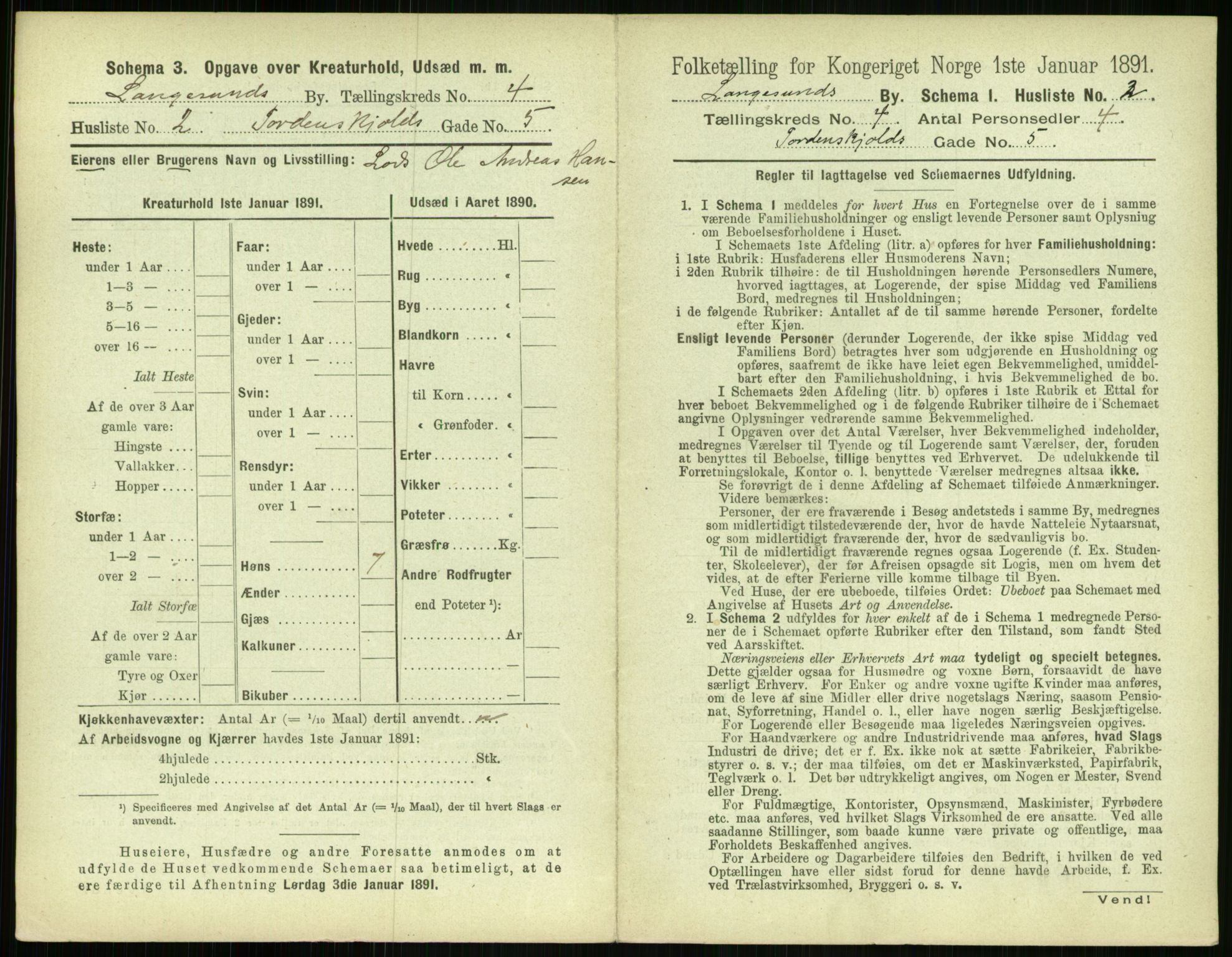 RA, 1891 census for 0802 Langesund, 1891, p. 276