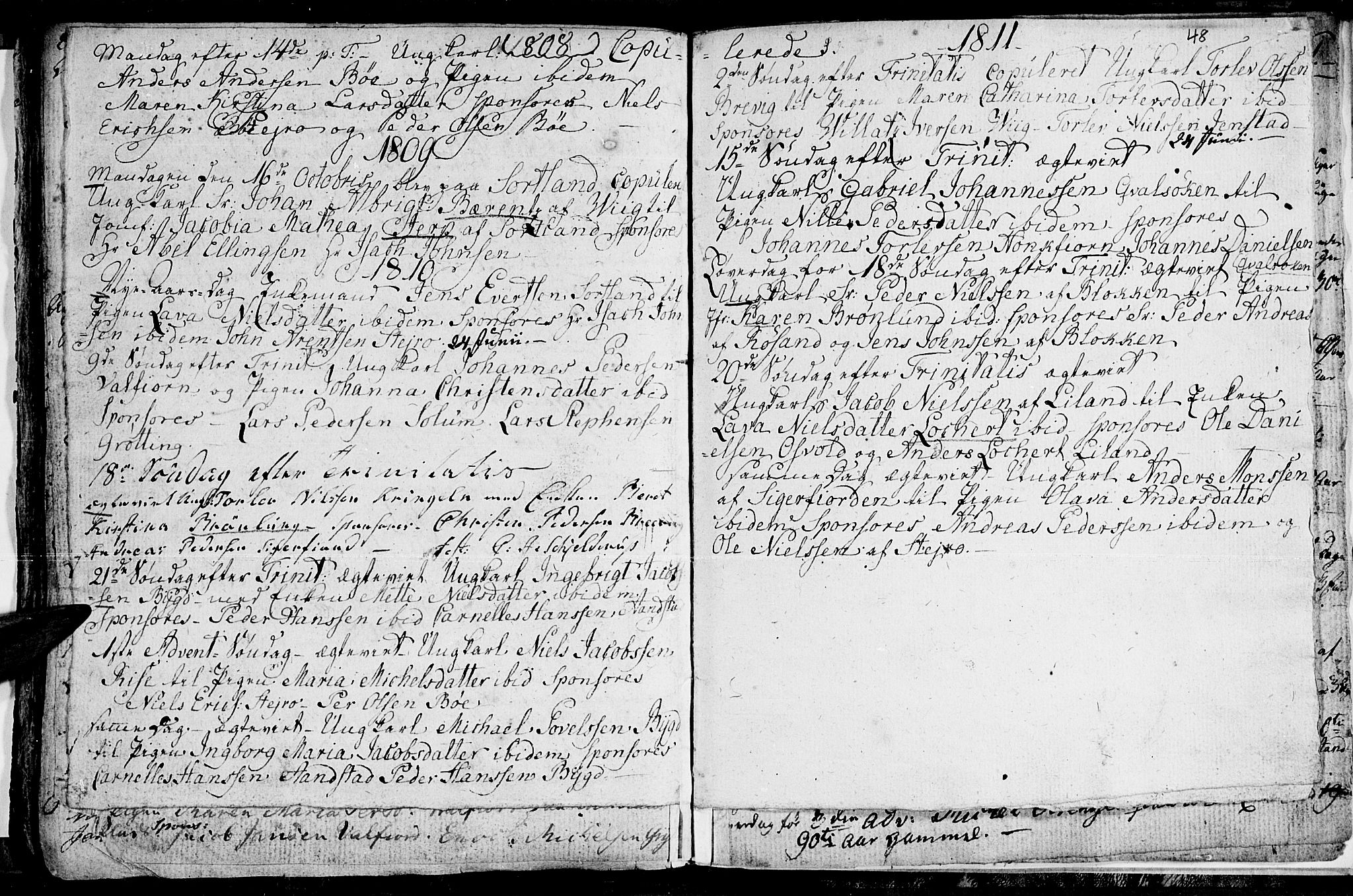 Ministerialprotokoller, klokkerbøker og fødselsregistre - Nordland, AV/SAT-A-1459/895/L1367: Parish register (official) no. 895A02, 1795-1811, p. 48