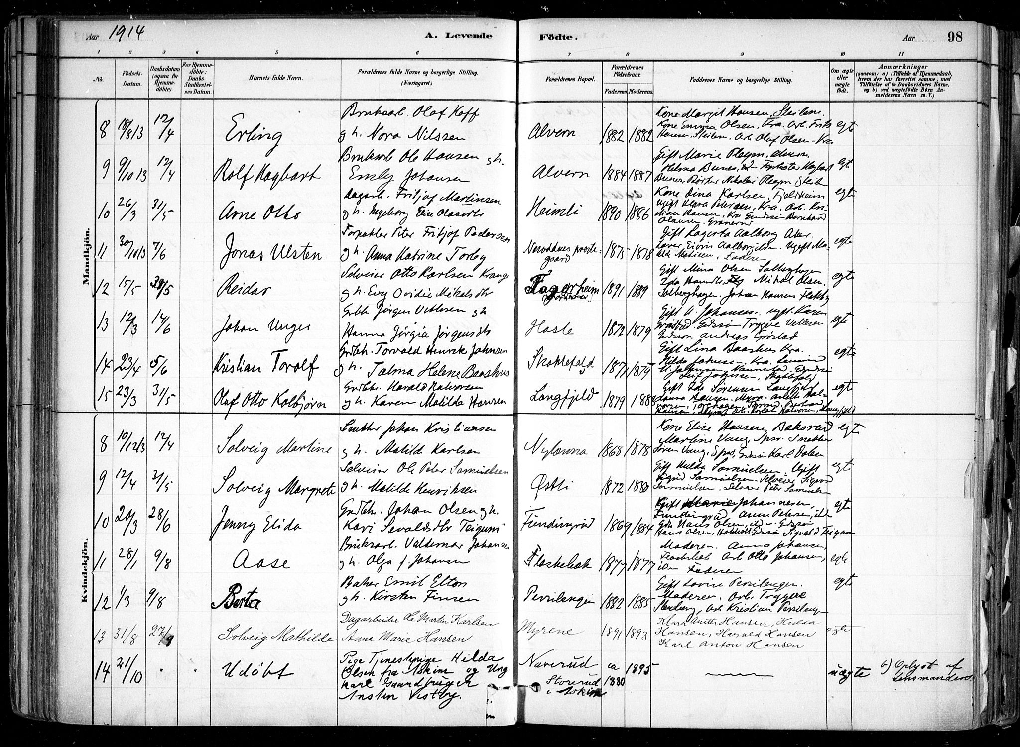 Nesodden prestekontor Kirkebøker, SAO/A-10013/F/Fa/L0009: Parish register (official) no. I 9, 1880-1915, p. 98