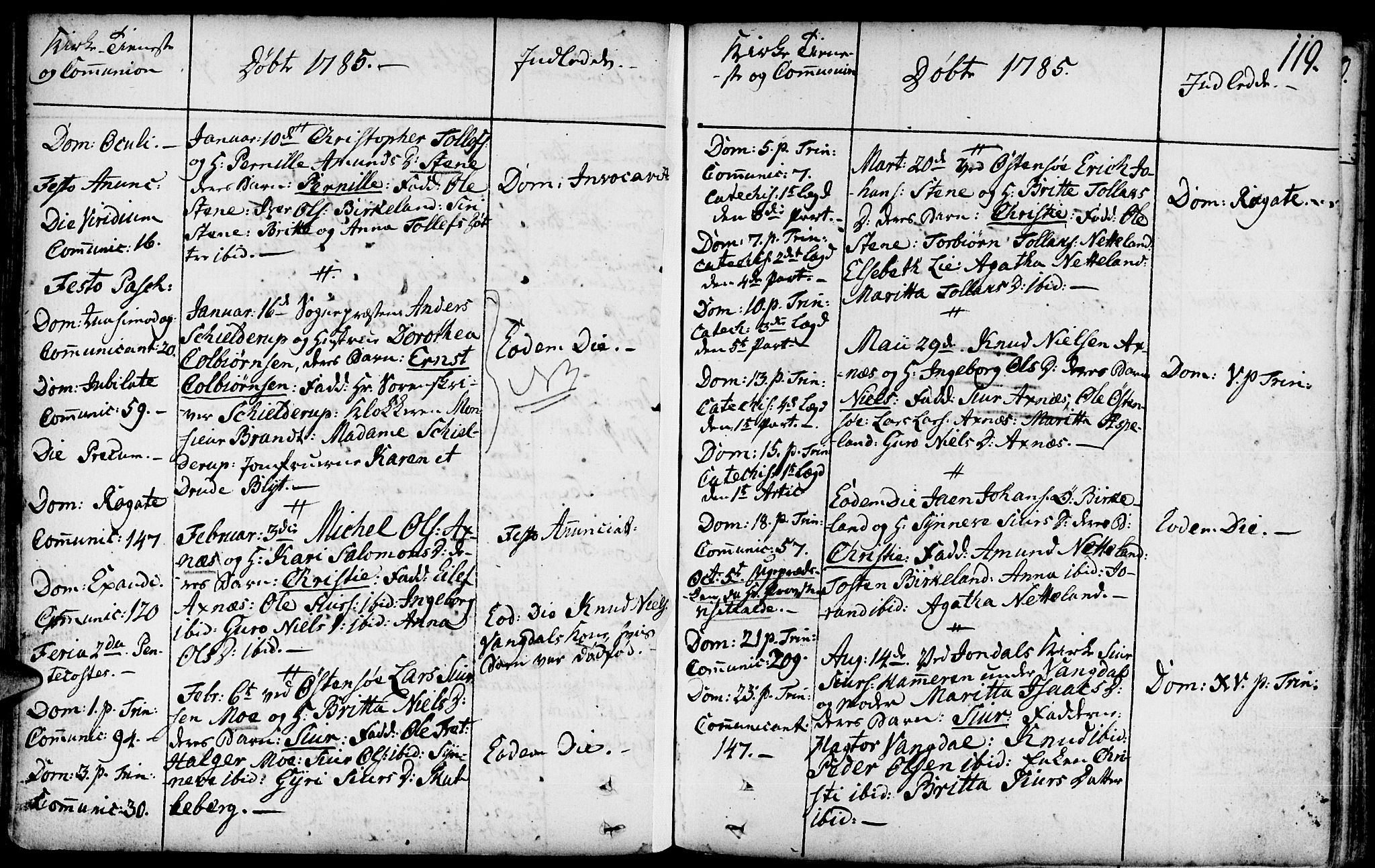 Kvam sokneprestembete, AV/SAB-A-76201/H/Haa: Parish register (official) no. A 3, 1743-1795, p. 119