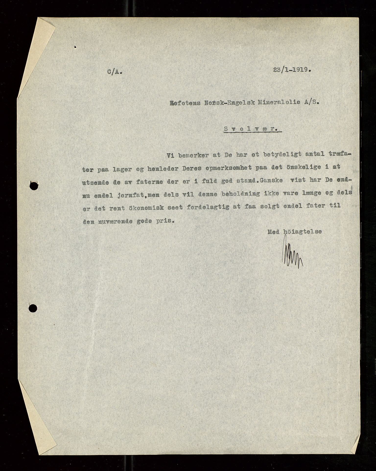 Pa 1521 - A/S Norske Shell, AV/SAST-A-101915/E/Ea/Eaa/L0007: Sjefskorrespondanse, 1919, p. 542