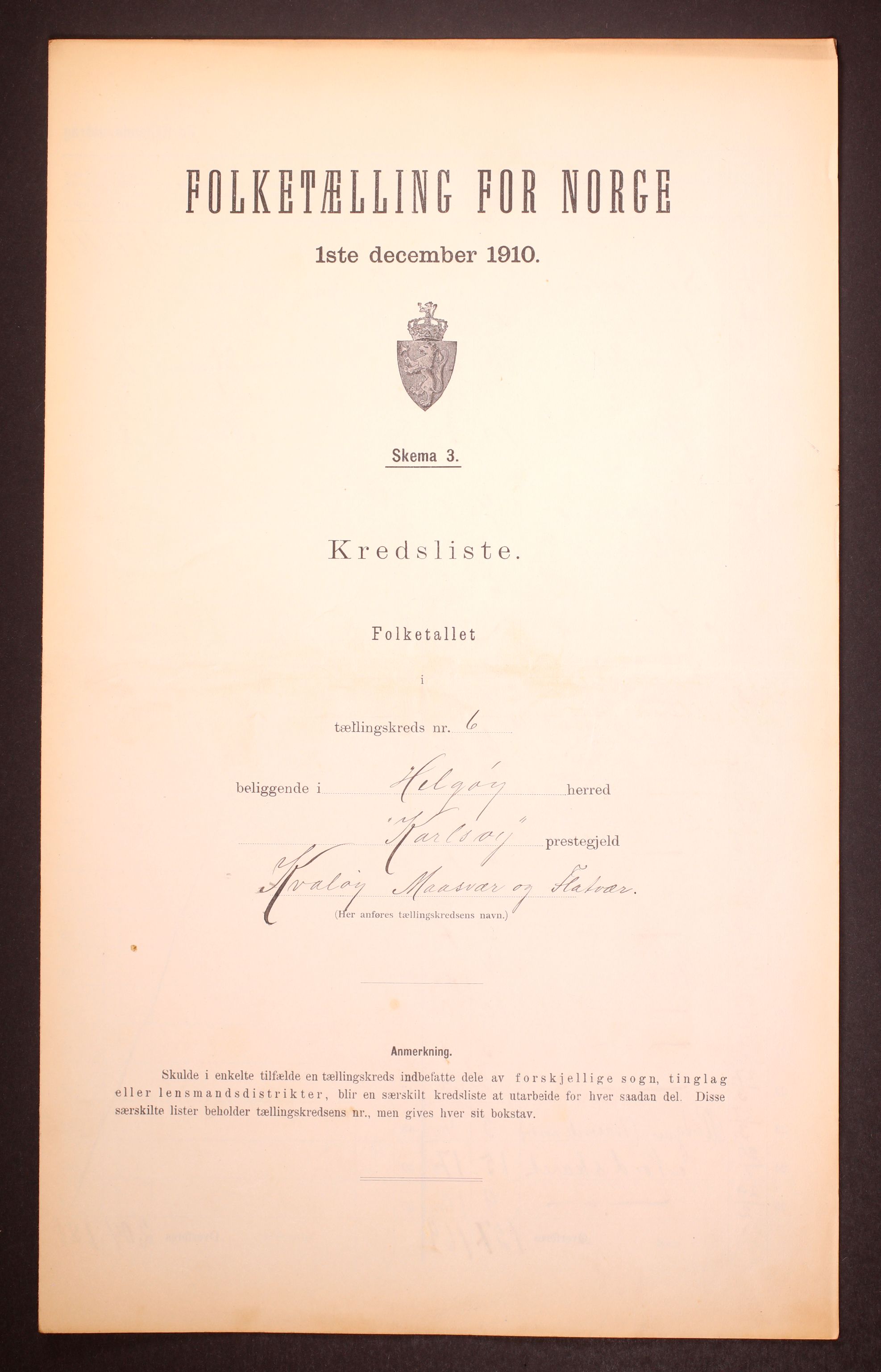 RA, 1910 census for Helgøy, 1910, p. 19