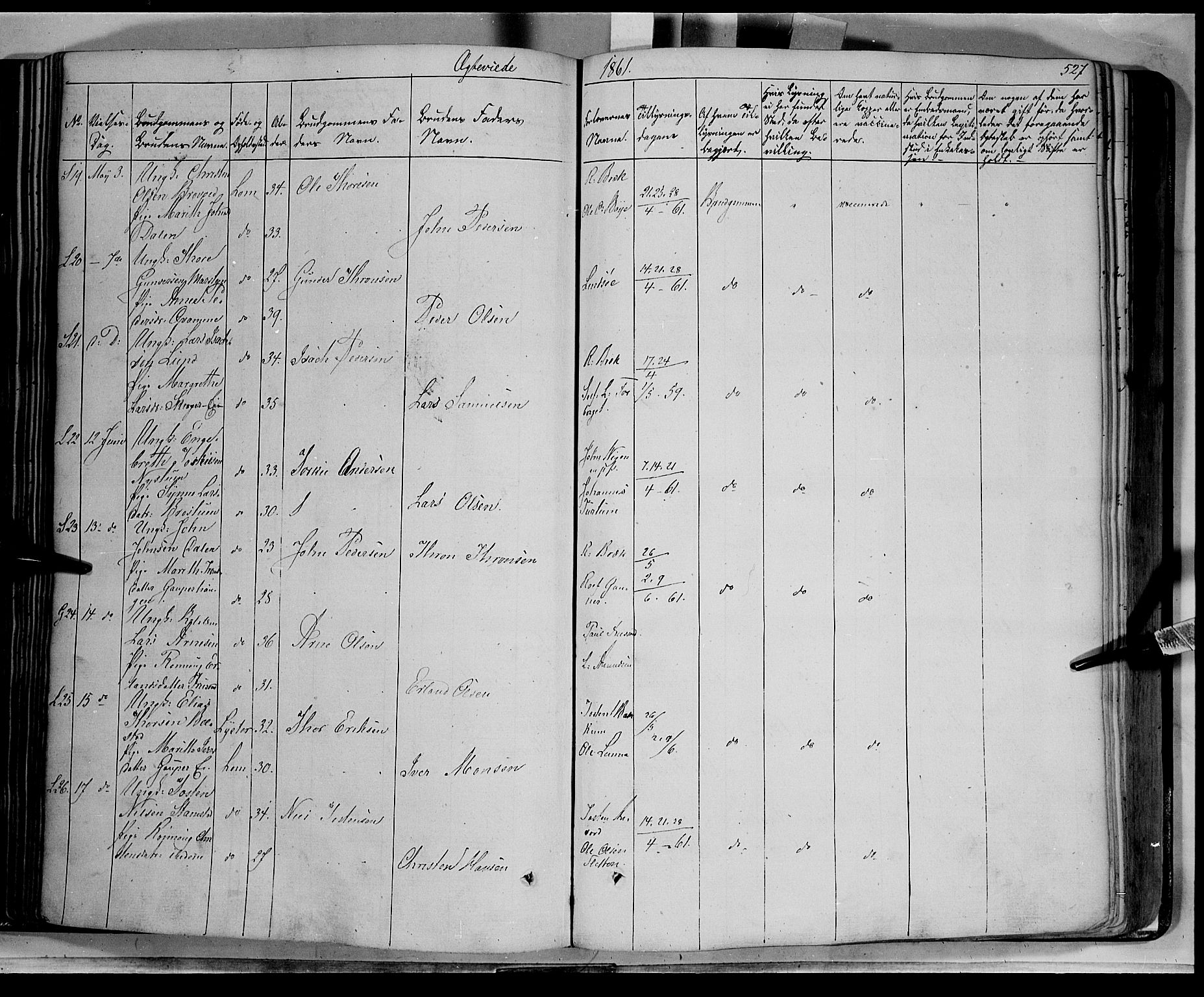 Lom prestekontor, AV/SAH-PREST-070/K/L0006: Parish register (official) no. 6B, 1837-1863, p. 527