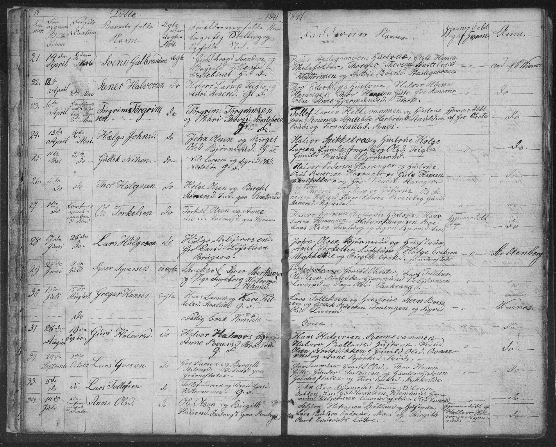 Nore kirkebøker, AV/SAKO-A-238/F/Fc/L0002: Parish register (official) no. III 2, 1836-1861, p. 15