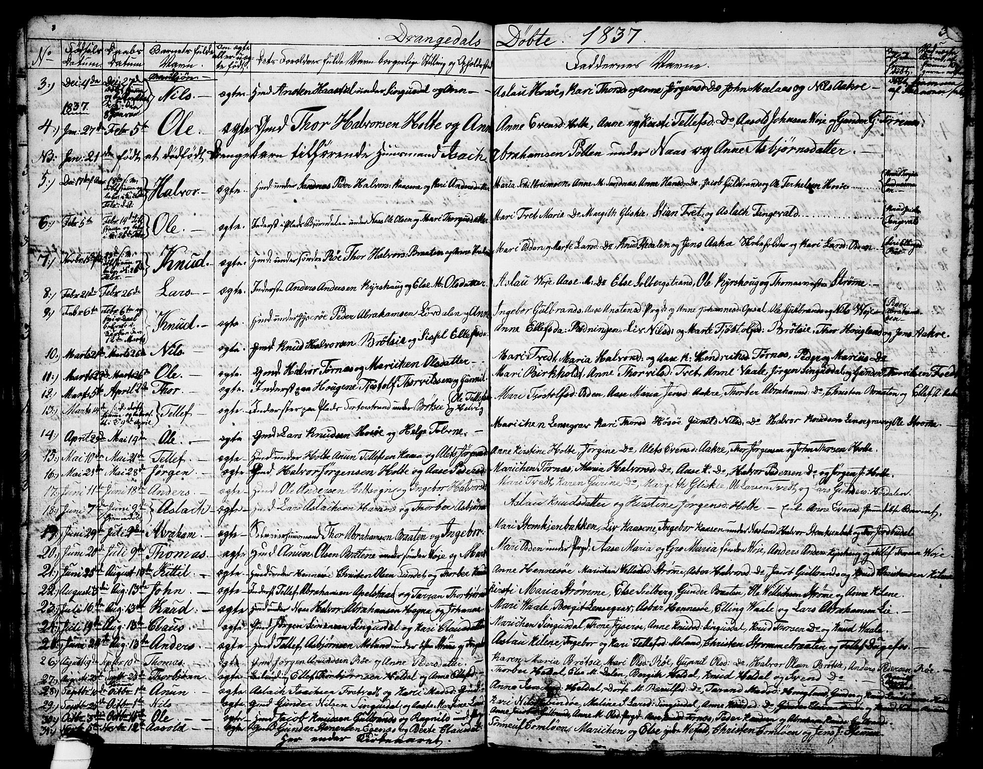 Drangedal kirkebøker, SAKO/A-258/G/Ga/L0001: Parish register (copy) no. I 1 /1, 1814-1856, p. 3