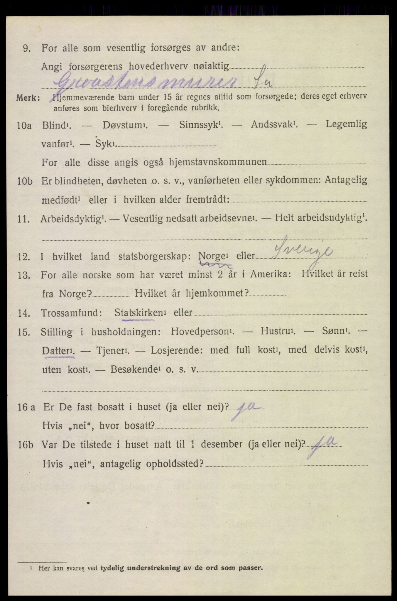 SAK, 1920 census for Fjære, 1920, p. 8548