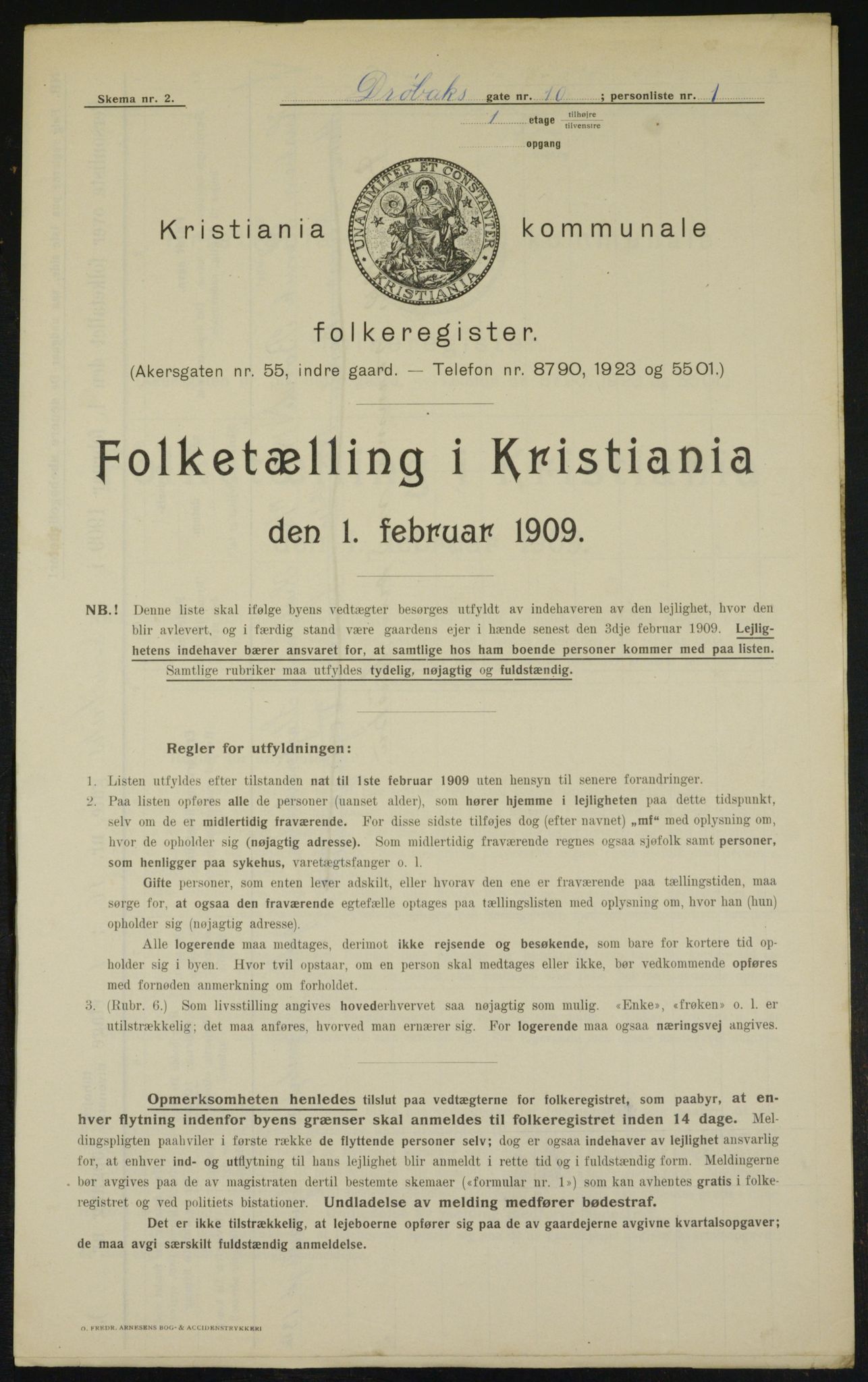 OBA, Municipal Census 1909 for Kristiania, 1909, p. 15880