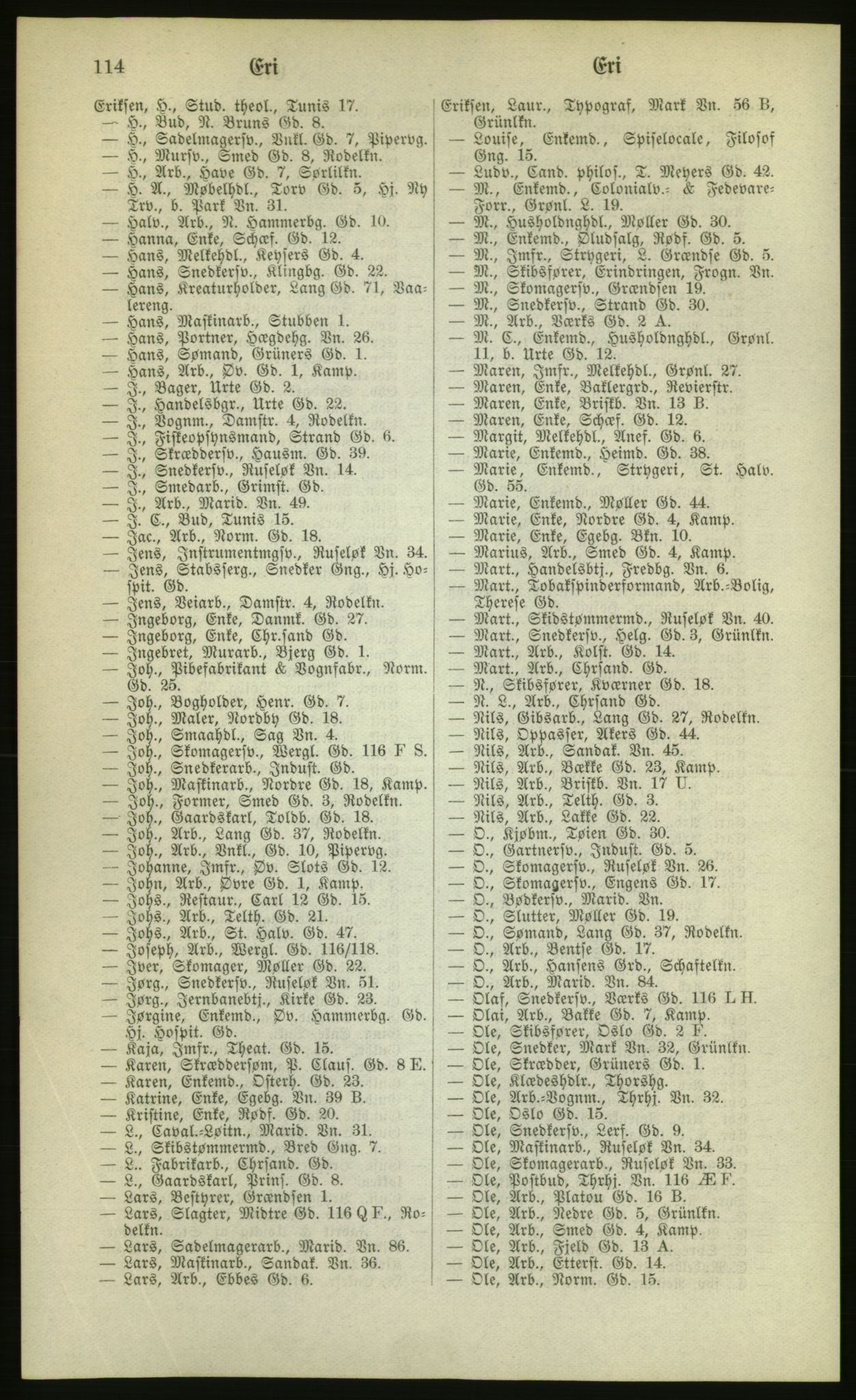 Kristiania/Oslo adressebok, PUBL/-, 1880, p. 114