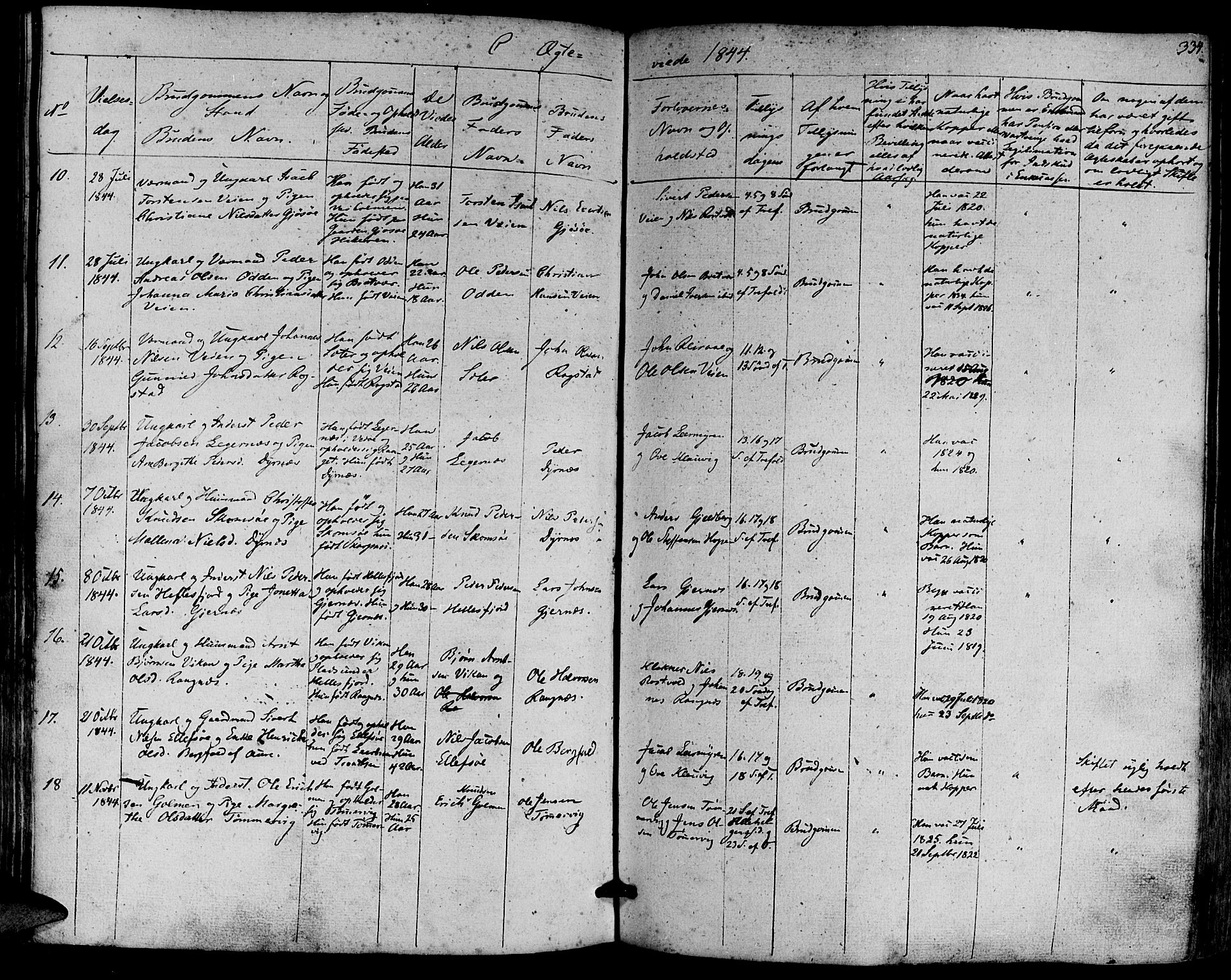 Ministerialprotokoller, klokkerbøker og fødselsregistre - Møre og Romsdal, SAT/A-1454/581/L0936: Parish register (official) no. 581A04, 1836-1852, p. 334