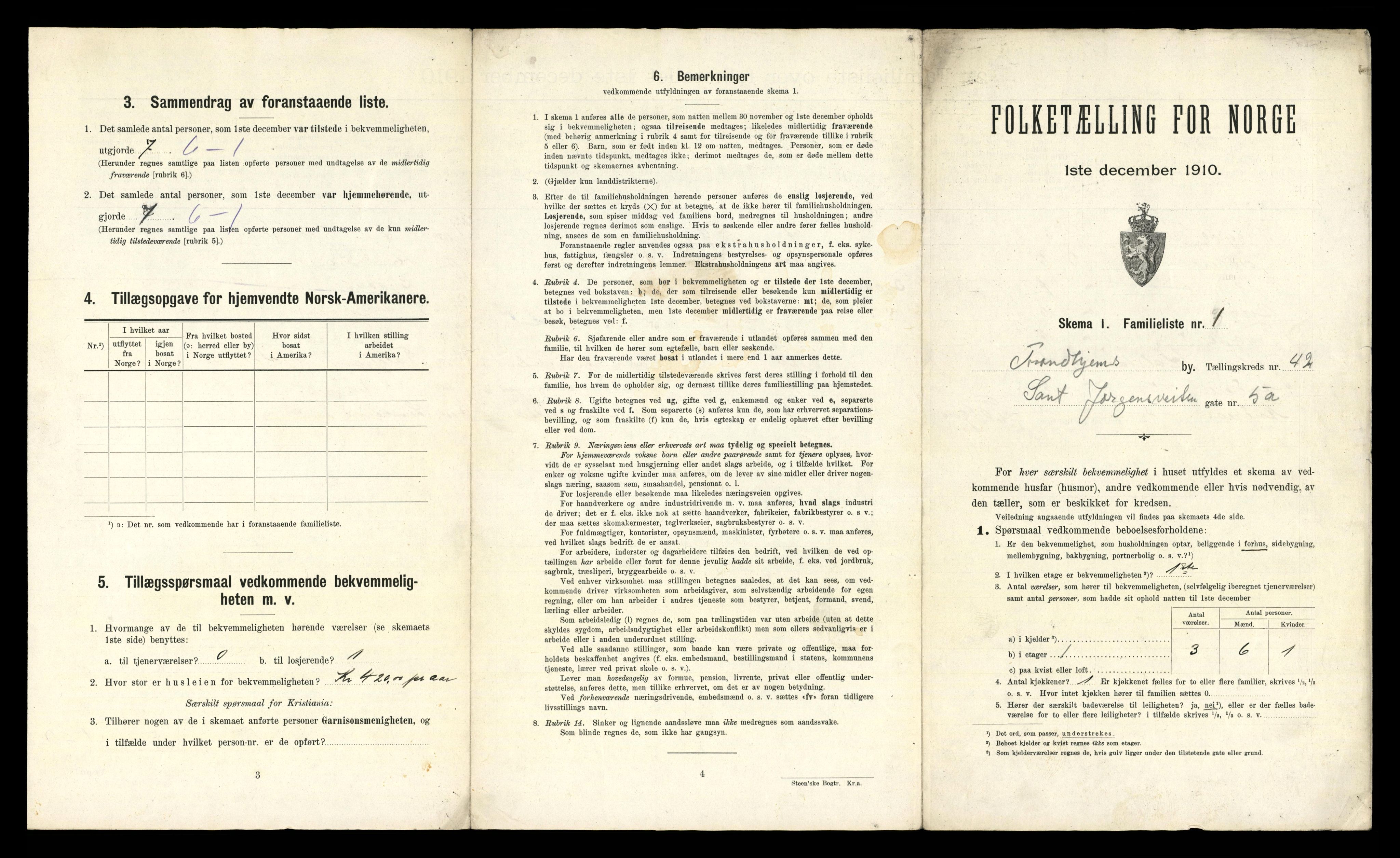 RA, 1910 census for Trondheim, 1910, p. 11115