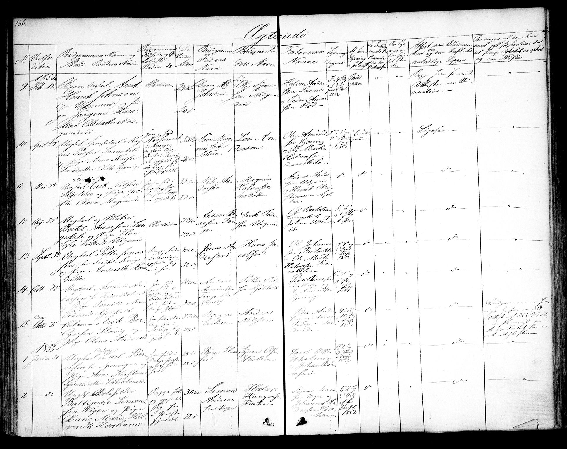 Hvaler prestekontor Kirkebøker, SAO/A-2001/F/Fa/L0006: Parish register (official) no. I 6, 1846-1863, p. 166