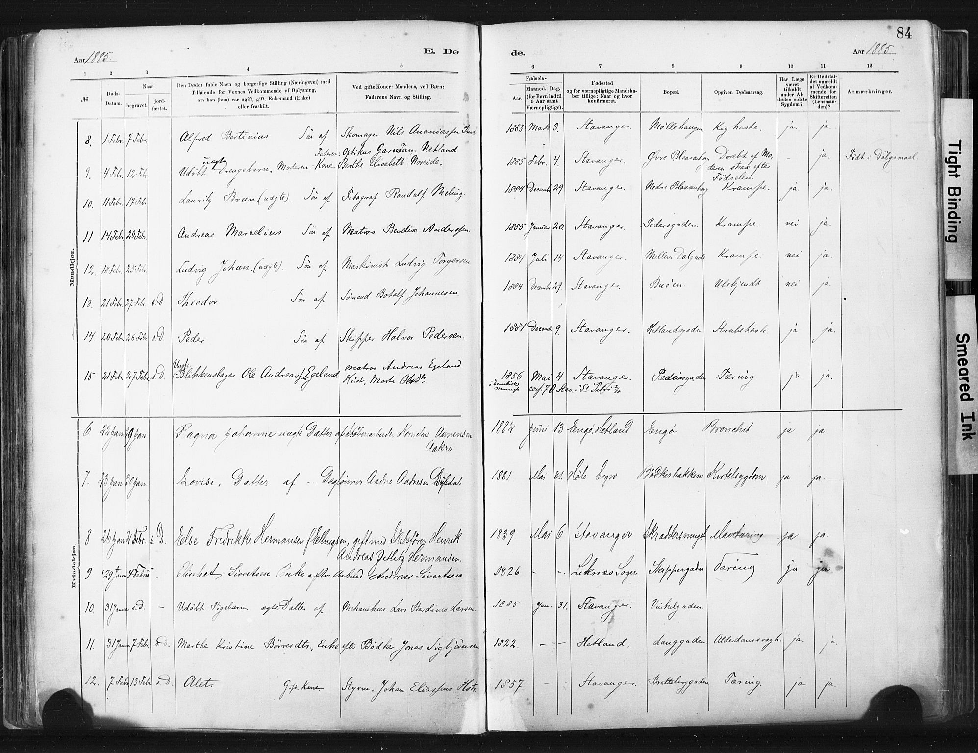 St. Johannes sokneprestkontor, AV/SAST-A-101814/001/30/30BA/L0003: Parish register (official) no. A 3, 1885-1910, p. 84