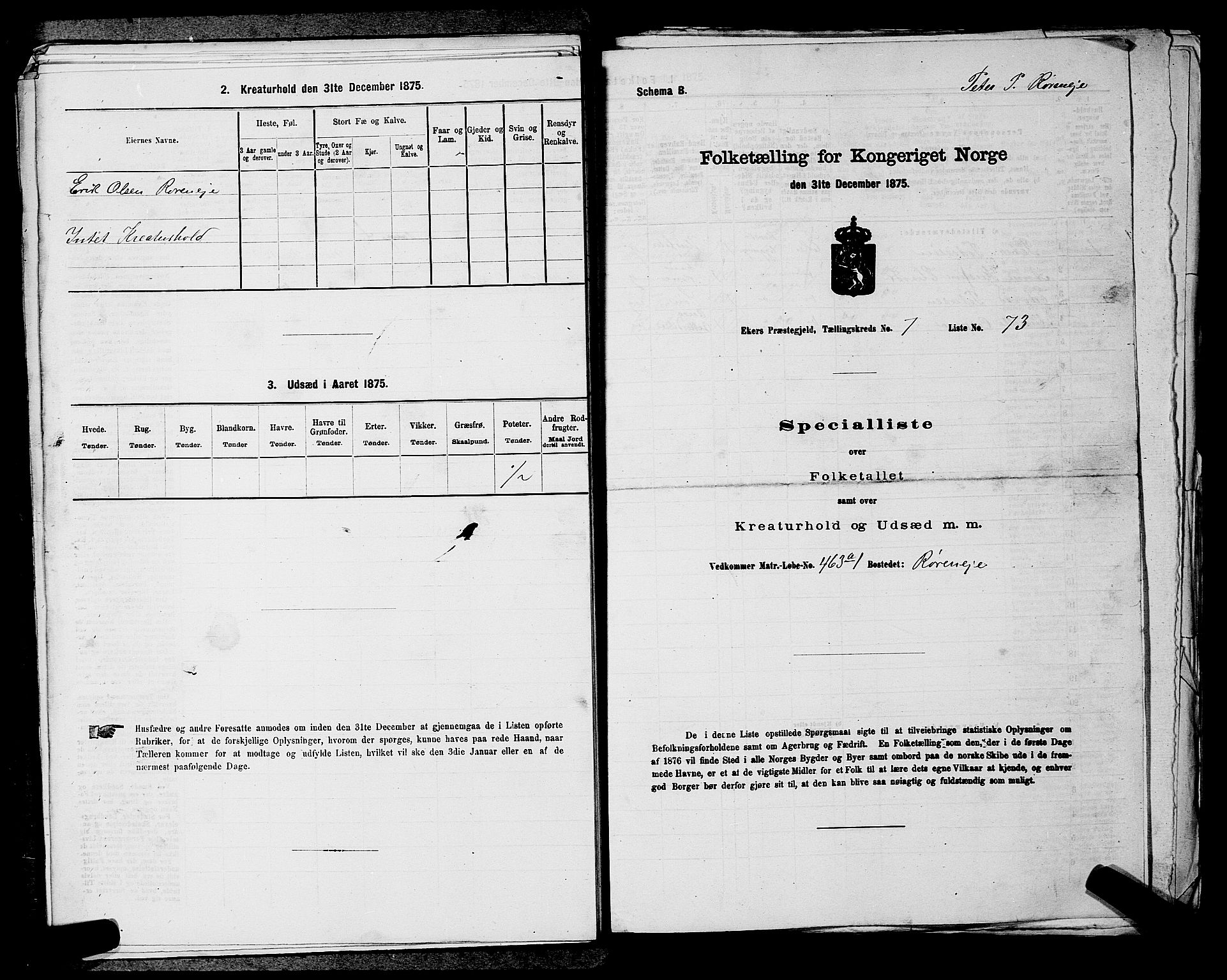 SAKO, 1875 census for 0624P Eiker, 1875, p. 1430