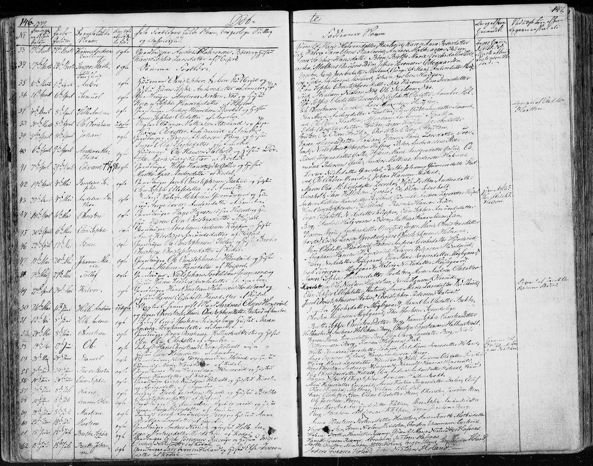 Andebu kirkebøker, AV/SAKO-A-336/F/Fa/L0004: Parish register (official) no. 4, 1829-1856, p. 146-147