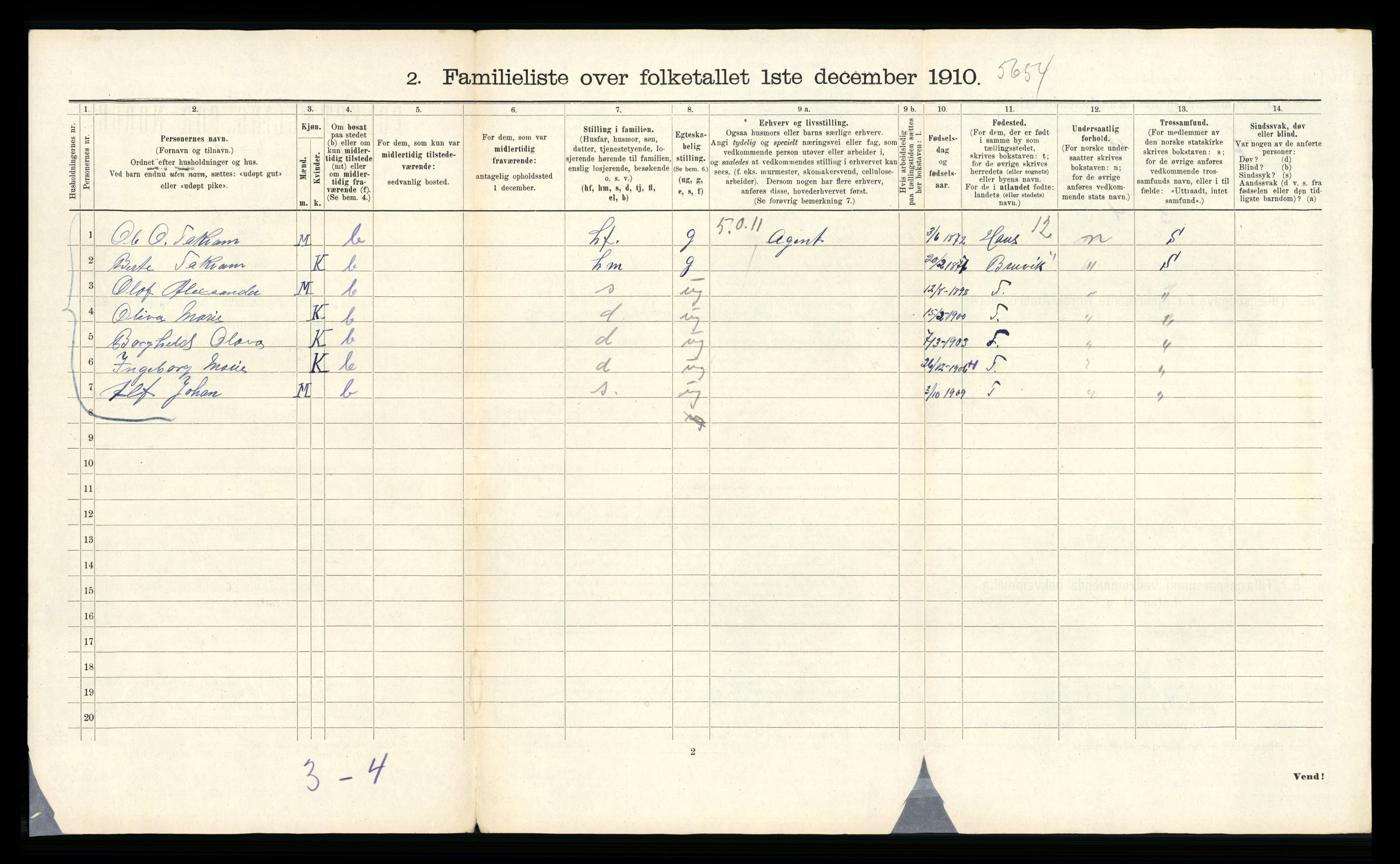 RA, 1910 census for Bergen, 1910, p. 21576