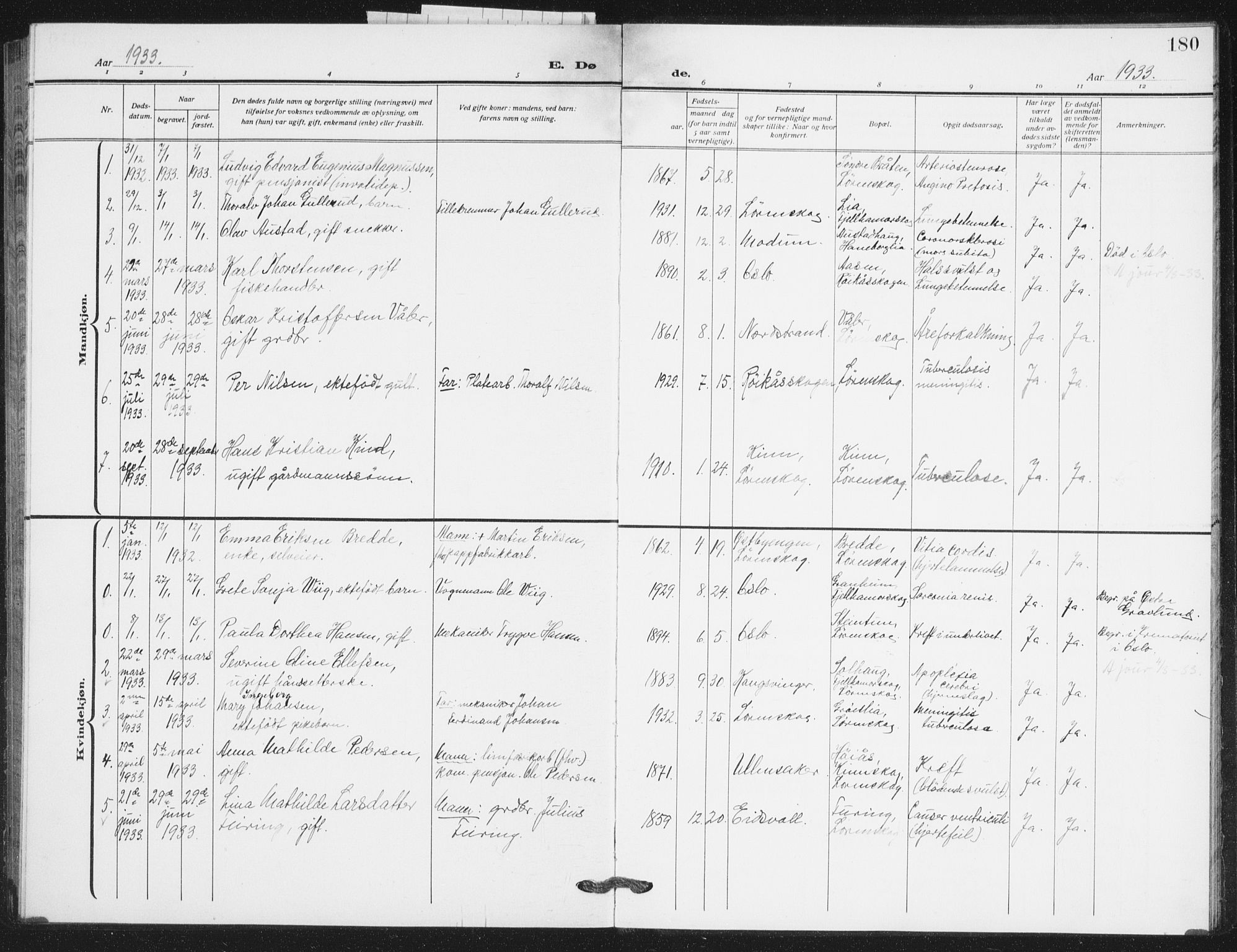 Skedsmo prestekontor Kirkebøker, SAO/A-10033a/G/Gb/L0004: Parish register (copy) no. II 4, 1922-1943, p. 180