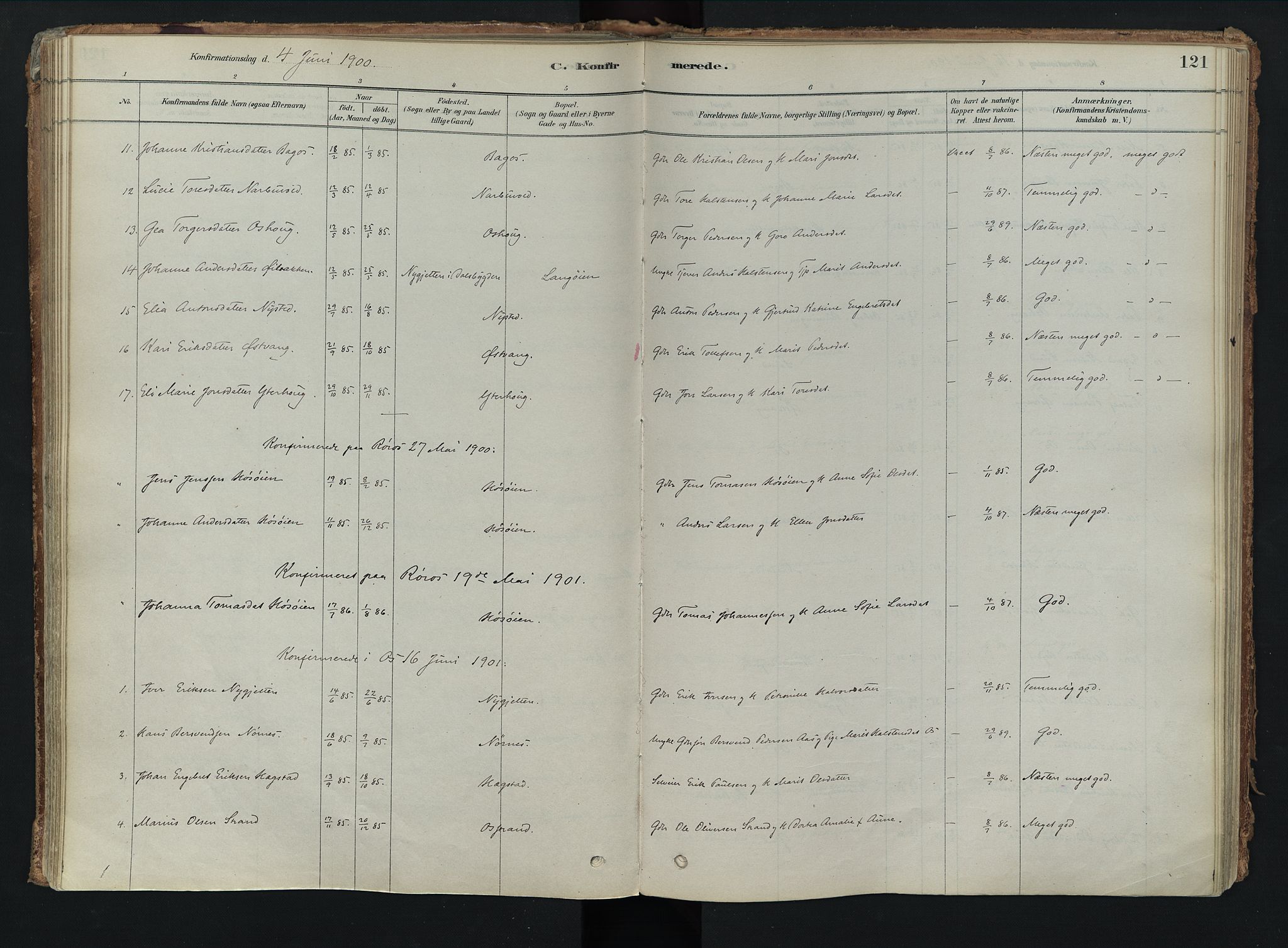 Tolga prestekontor, SAH/PREST-062/K/L0008: Parish register (official) no. 8, 1877-1910, p. 121