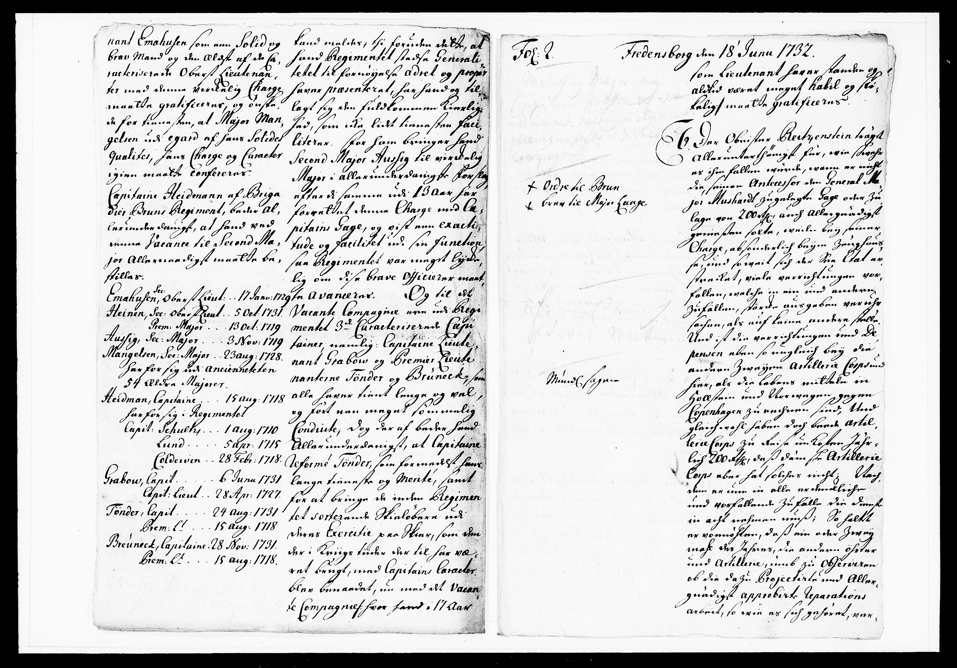 Krigskollegiet, Krigskancelliet, DRA/A-0006/-/1103-1107: Refererede sager, 1732, p. 164