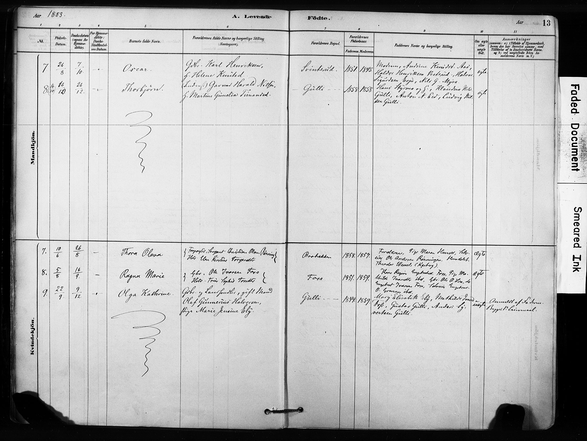 Sandsvær kirkebøker, AV/SAKO-A-244/F/Fc/L0001: Parish register (official) no. III 1, 1878-1923, p. 13