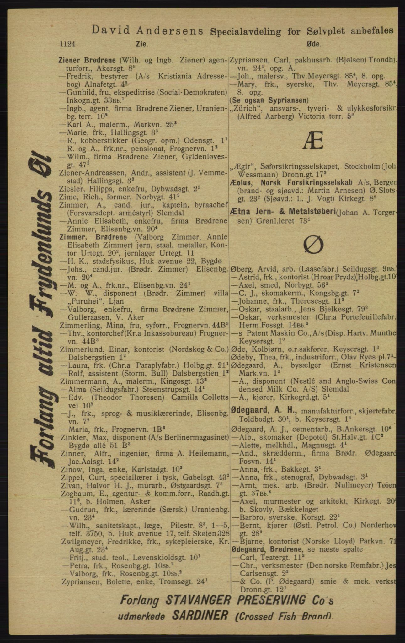 Kristiania/Oslo adressebok, PUBL/-, 1913, p. 1138