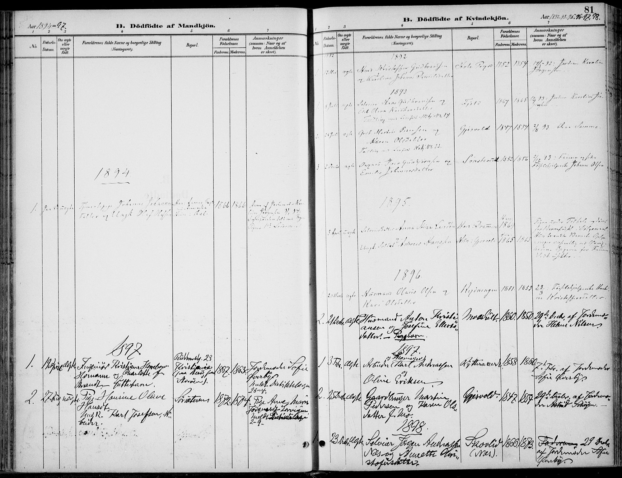 Hole kirkebøker, SAKO/A-228/F/Fa/L0009: Parish register (official) no. I 9, 1892-1907, p. 81