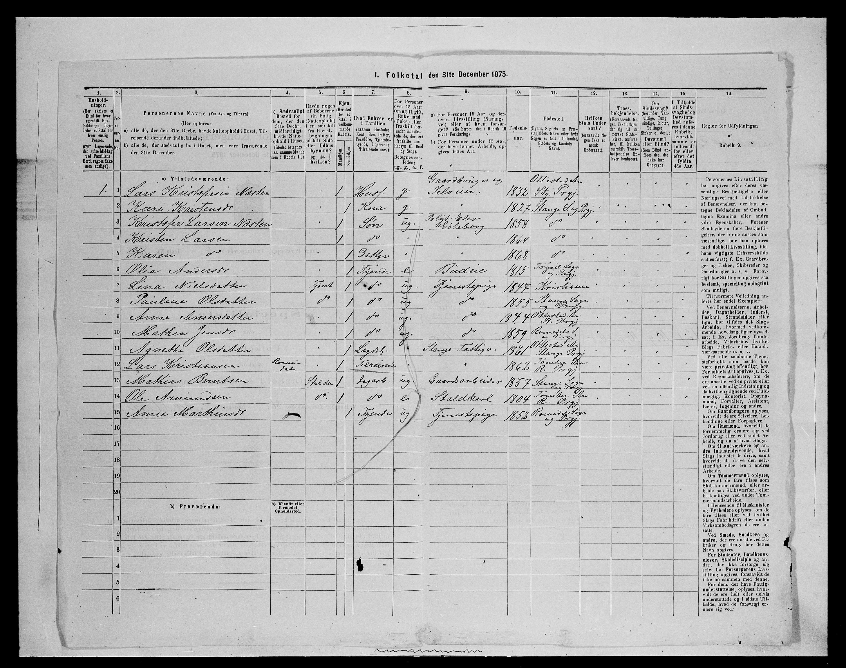 SAH, 1875 census for 0417P Stange, 1875, p. 757