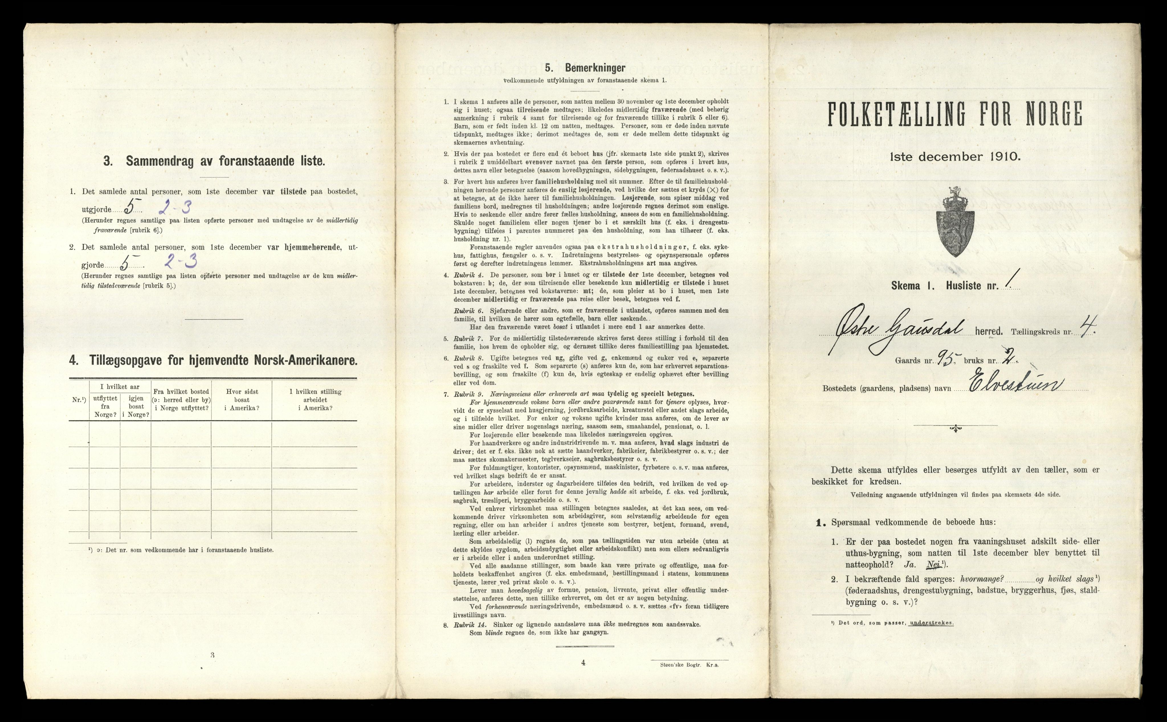 RA, 1910 census for Østre Gausdal, 1910, p. 650