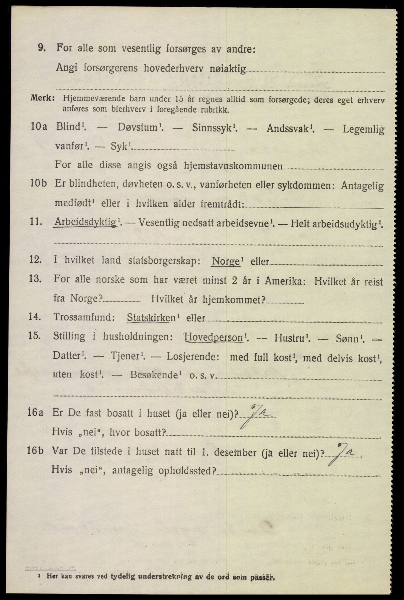 SAK, 1920 census for Vennesla, 1920, p. 957