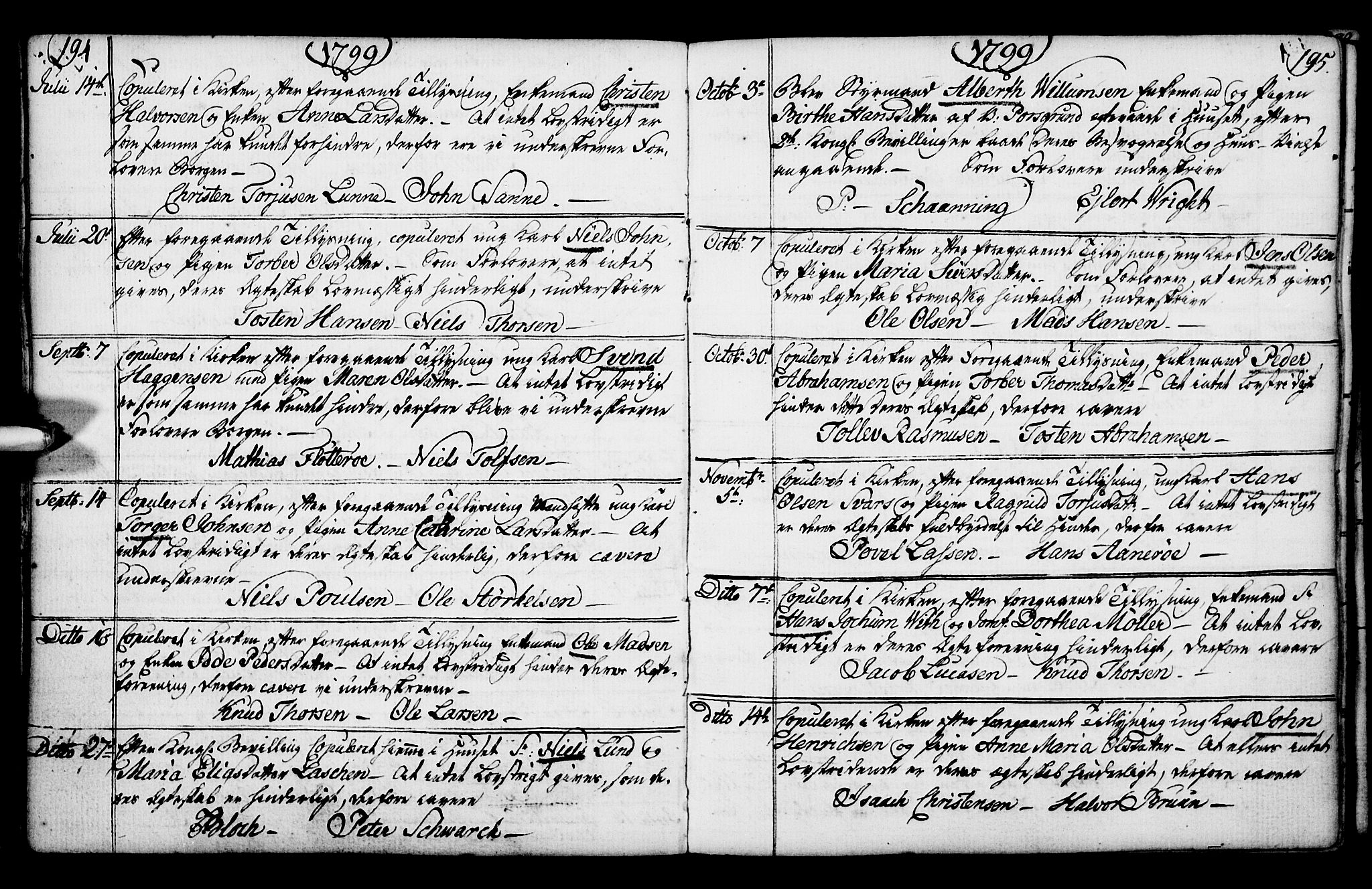 Porsgrunn kirkebøker , SAKO/A-104/F/Fa/L0003: Parish register (official) no. 3, 1764-1814, p. 194-195