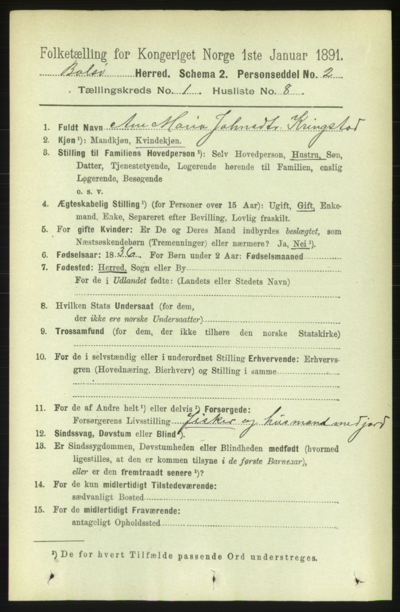 RA, 1891 census for 1544 Bolsøy, 1891, p. 220