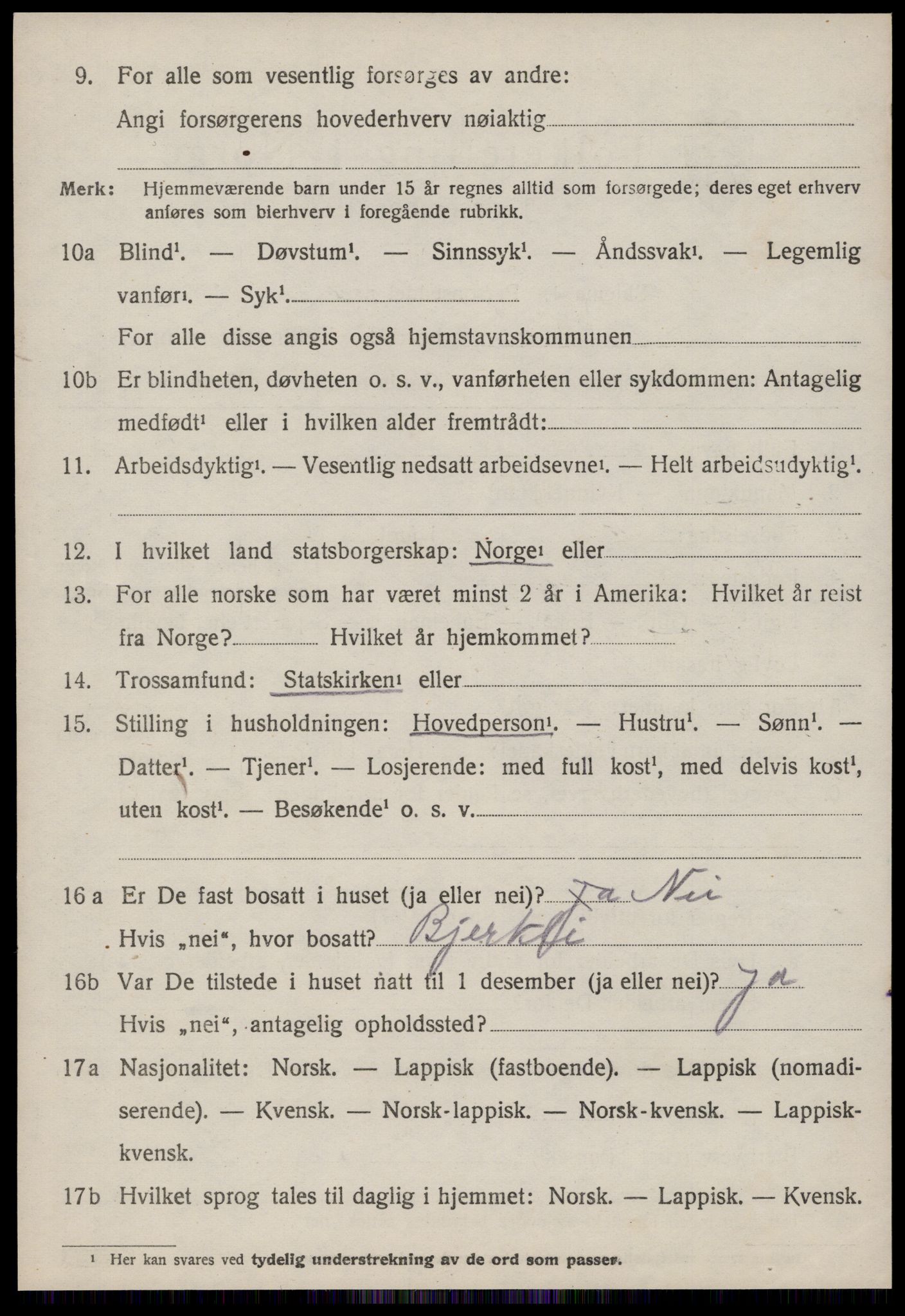 SAT, 1920 census for Rennebu, 1920, p. 1271