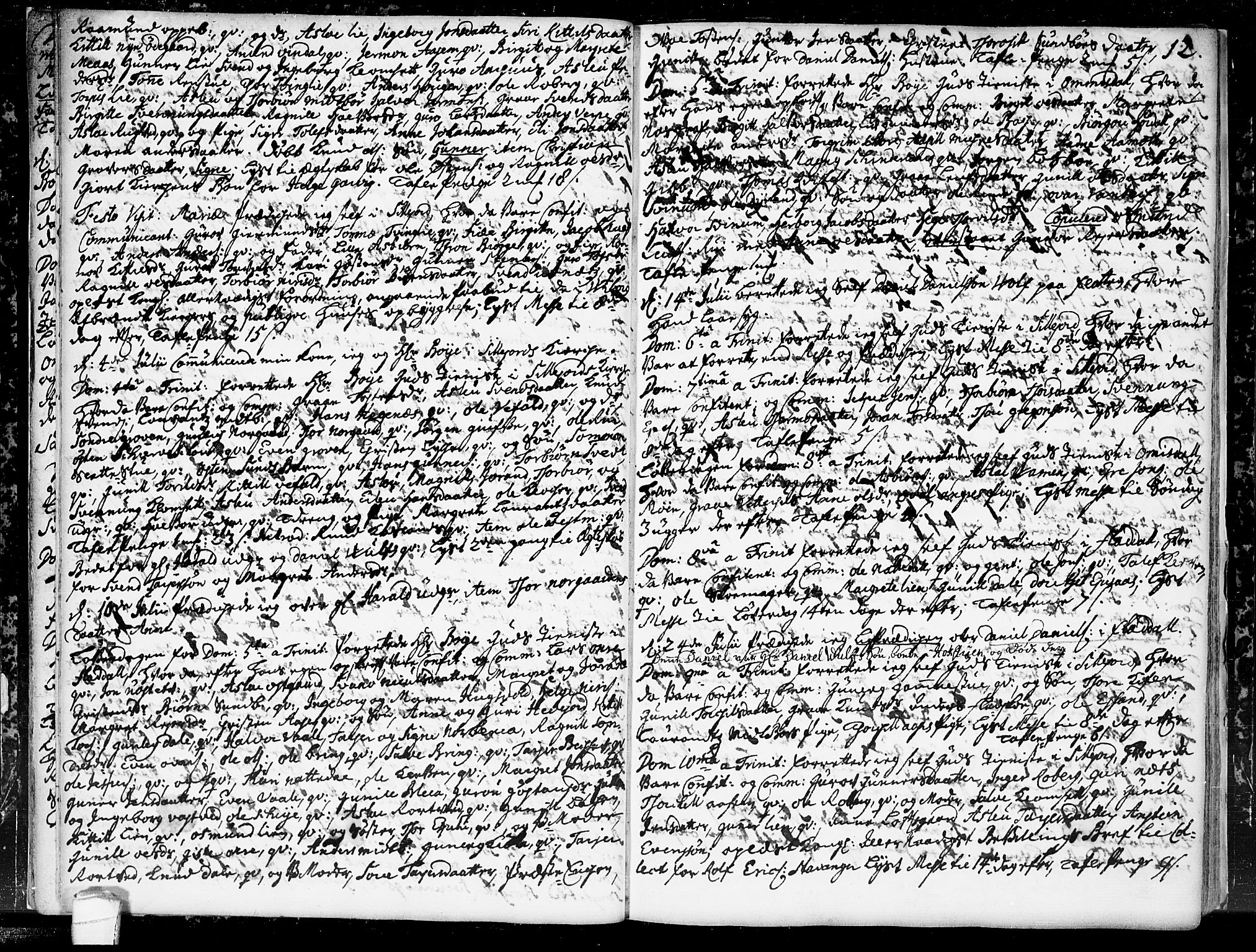 Seljord kirkebøker, SAKO/A-20/F/Fa/L0004: Parish register (official) no. I 4, 1725-1736, p. 12