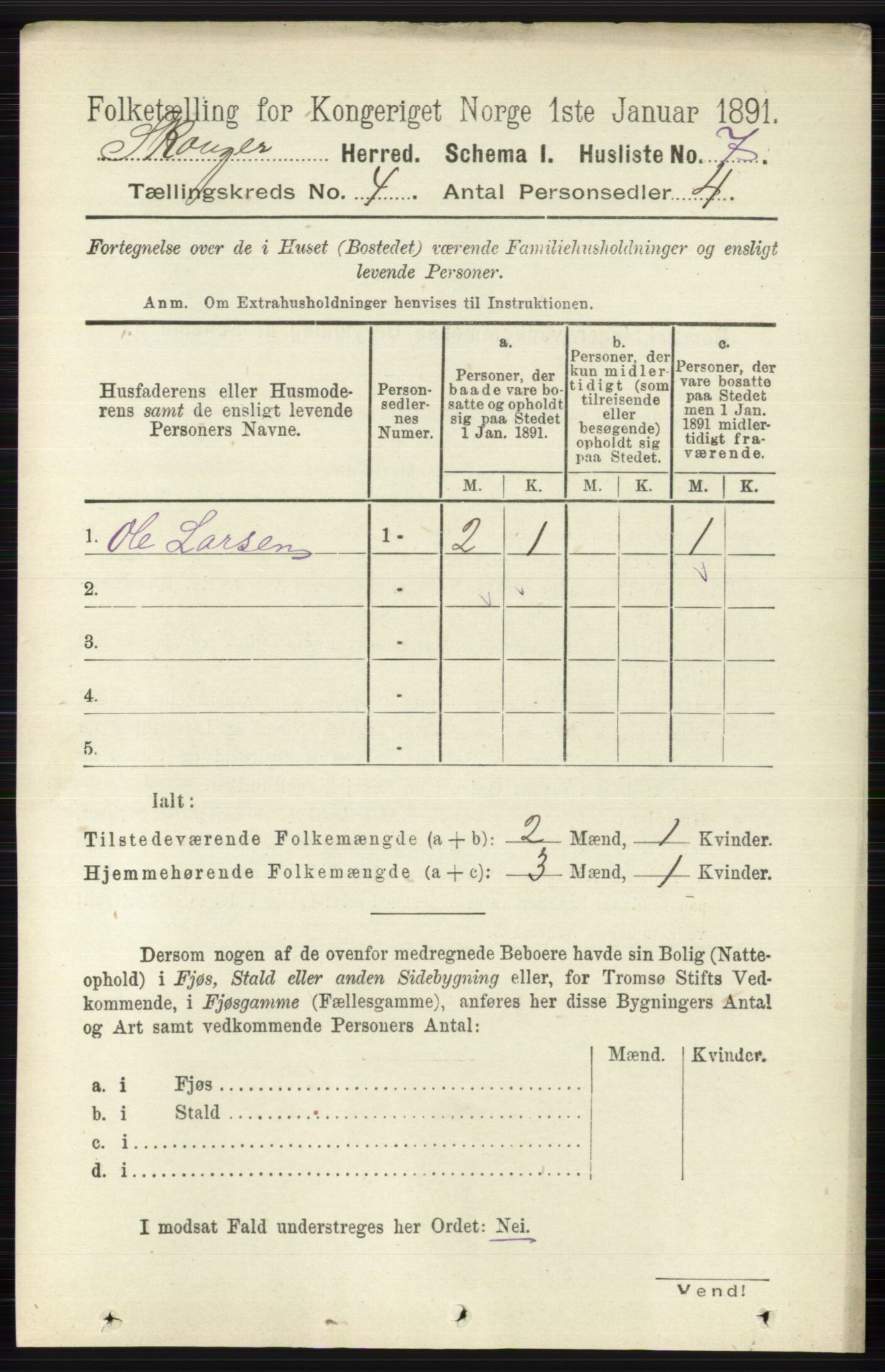 RA, 1891 census for 0712 Skoger, 1891, p. 2159