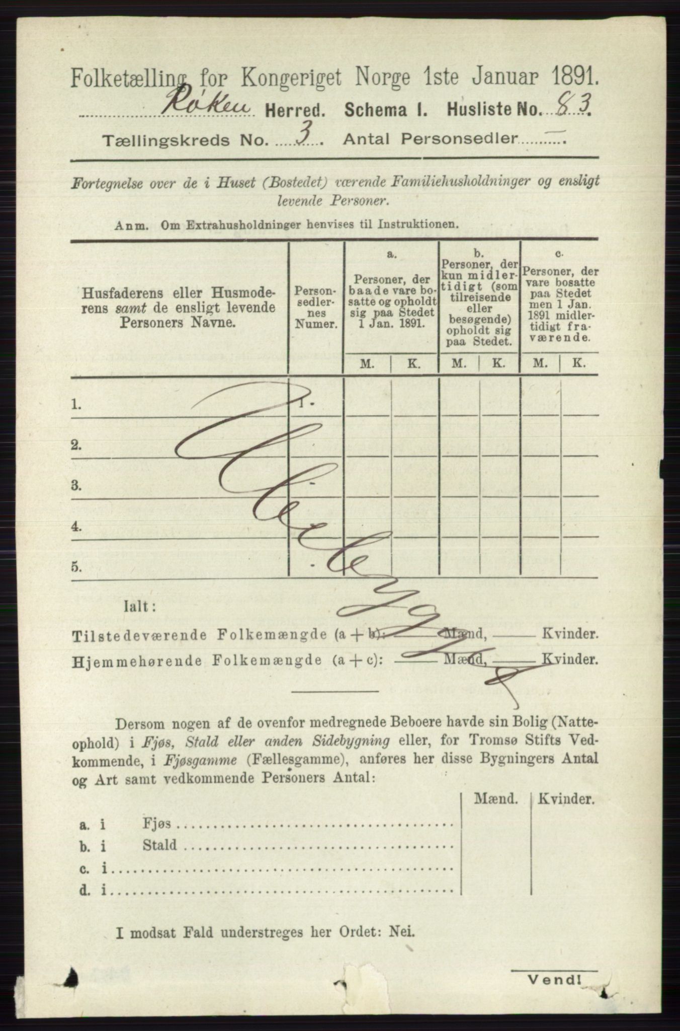 RA, 1891 census for 0627 Røyken, 1891, p. 1193