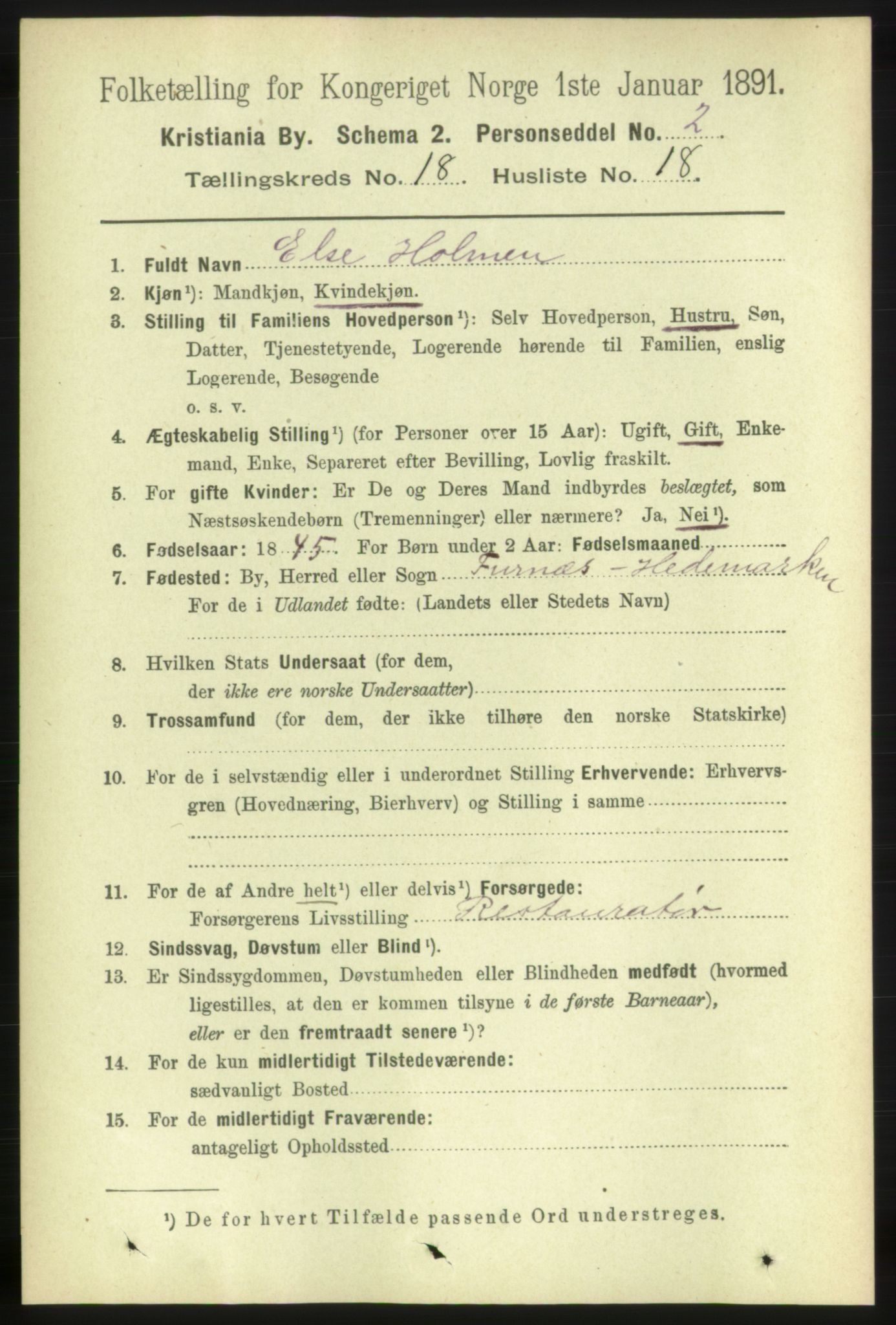 RA, 1891 census for 0301 Kristiania, 1891, p. 9333