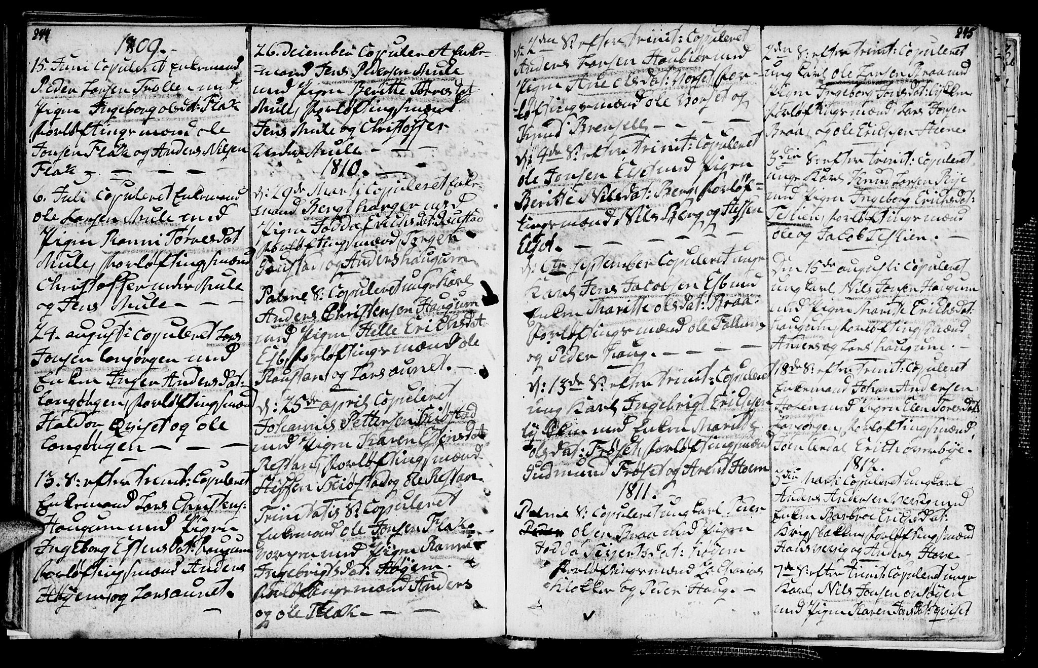 Ministerialprotokoller, klokkerbøker og fødselsregistre - Sør-Trøndelag, SAT/A-1456/612/L0371: Parish register (official) no. 612A05, 1803-1816, p. 244-245