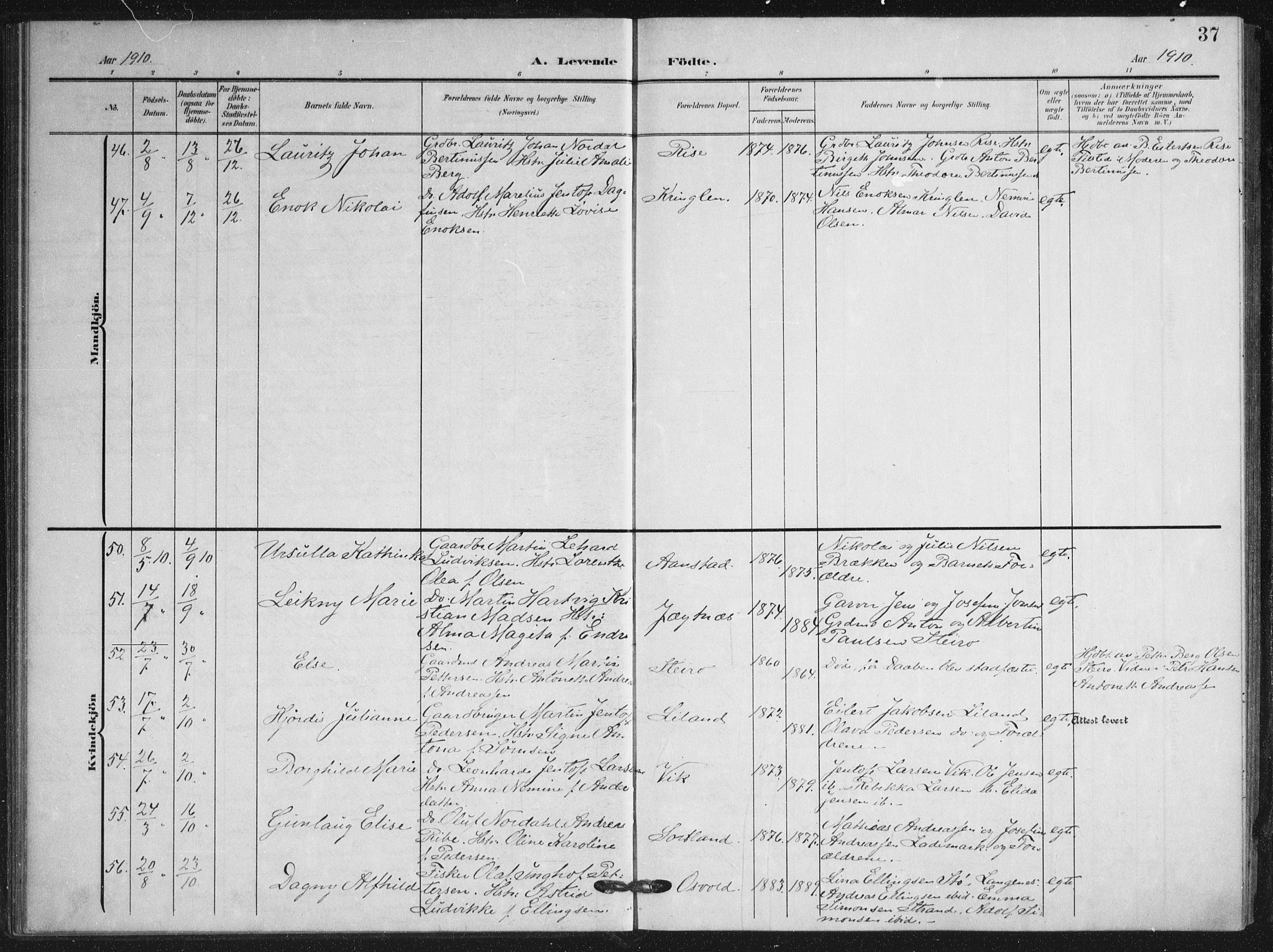 Ministerialprotokoller, klokkerbøker og fødselsregistre - Nordland, AV/SAT-A-1459/895/L1373: Parish register (official) no. 895A08, 1905-1915, p. 37