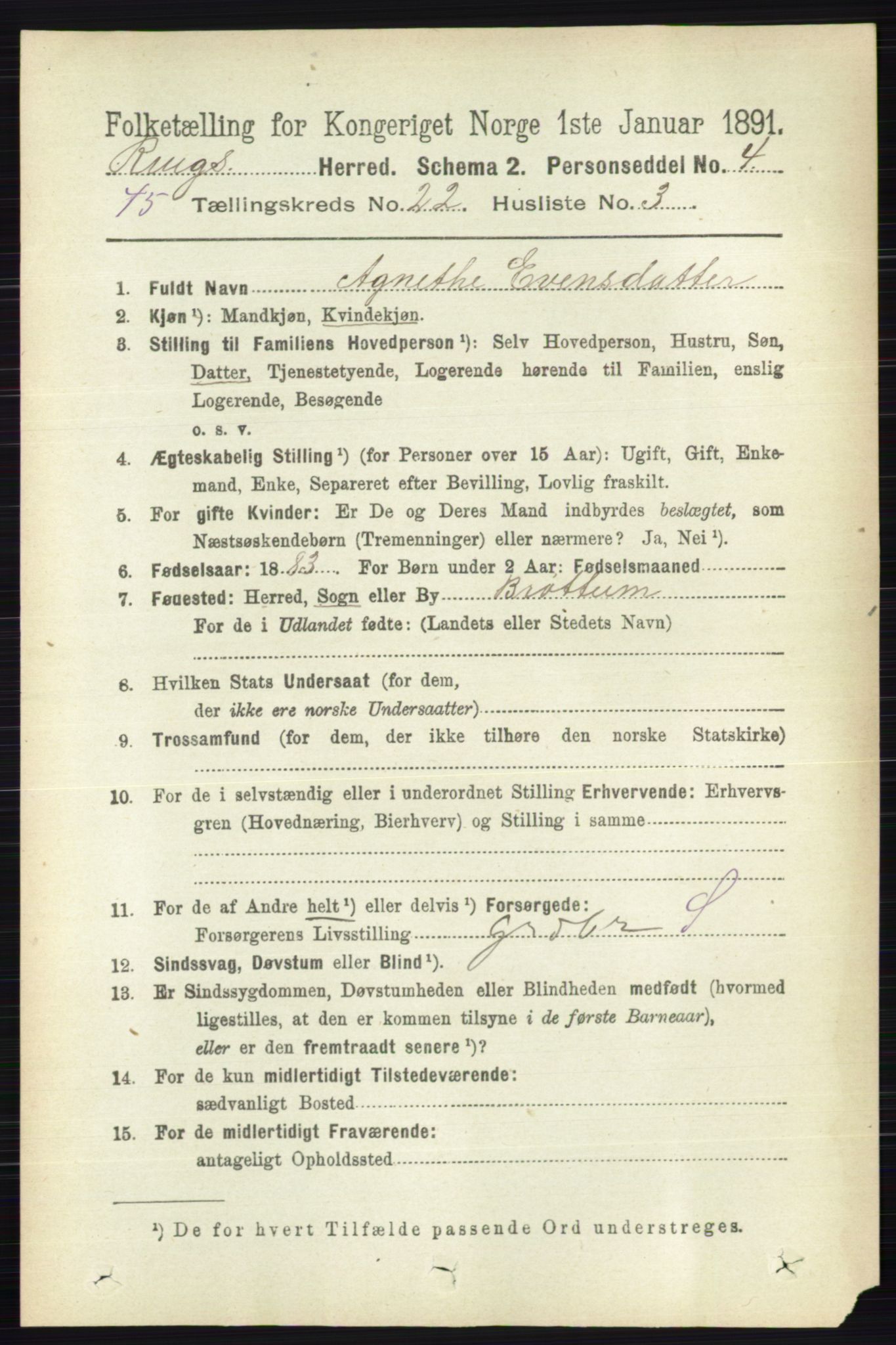 RA, 1891 census for 0412 Ringsaker, 1891, p. 12386